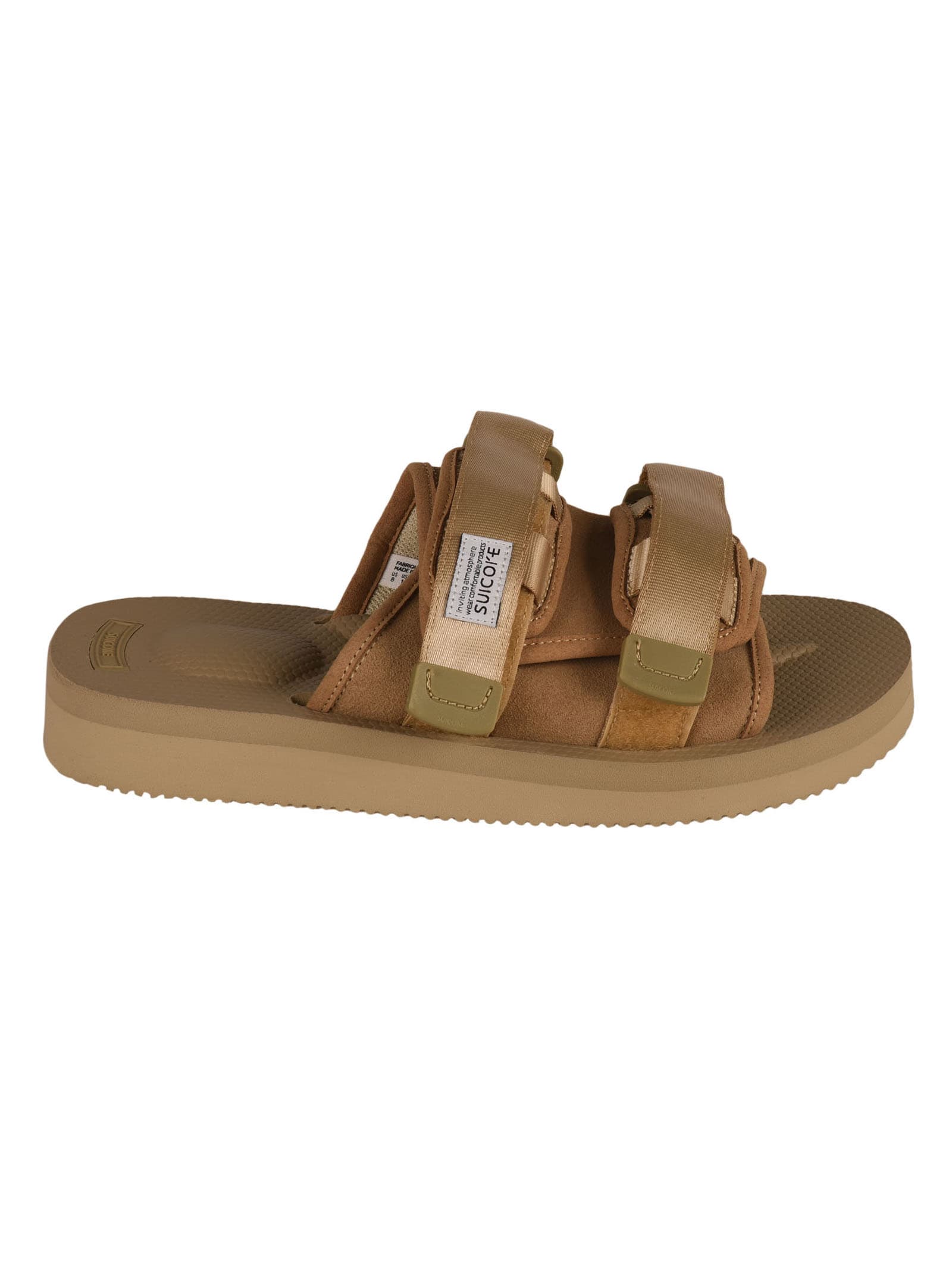 SUICOKE Velcro Strap Logo Patched Sliders