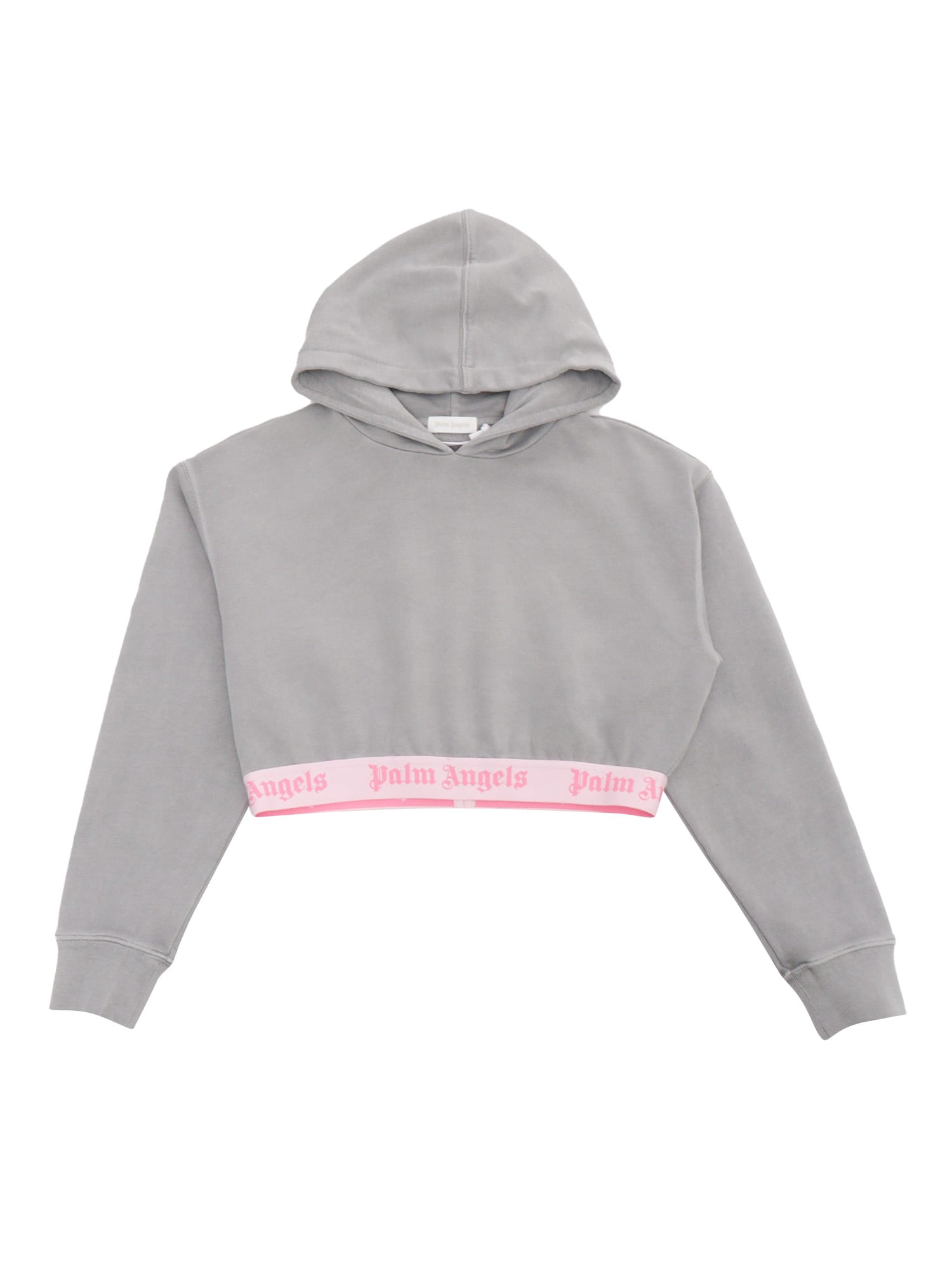 Palm Angels Gray Cropped Sweatshirt