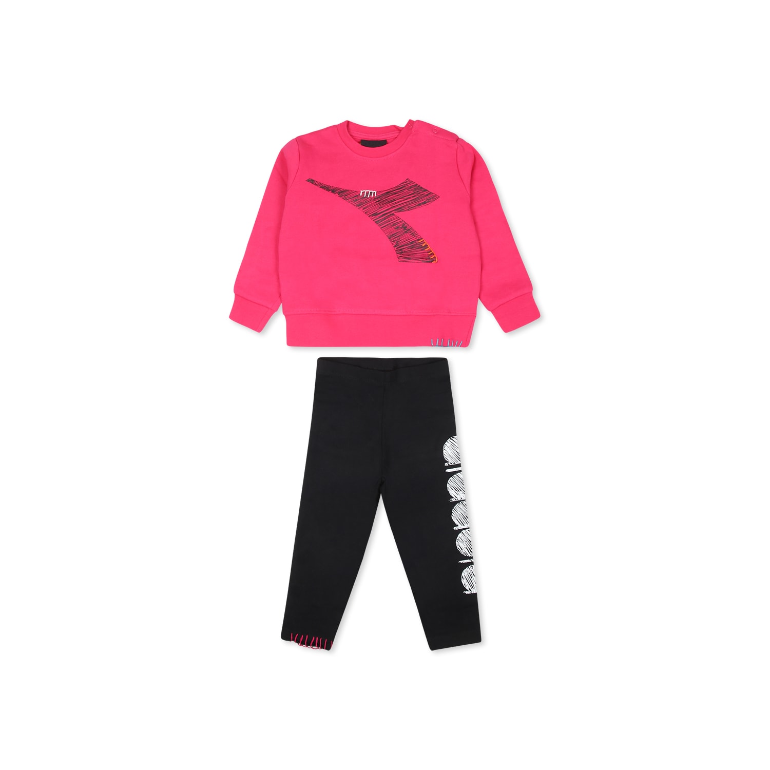 Diadora Fuchsia Set For Baby Girl With Logo