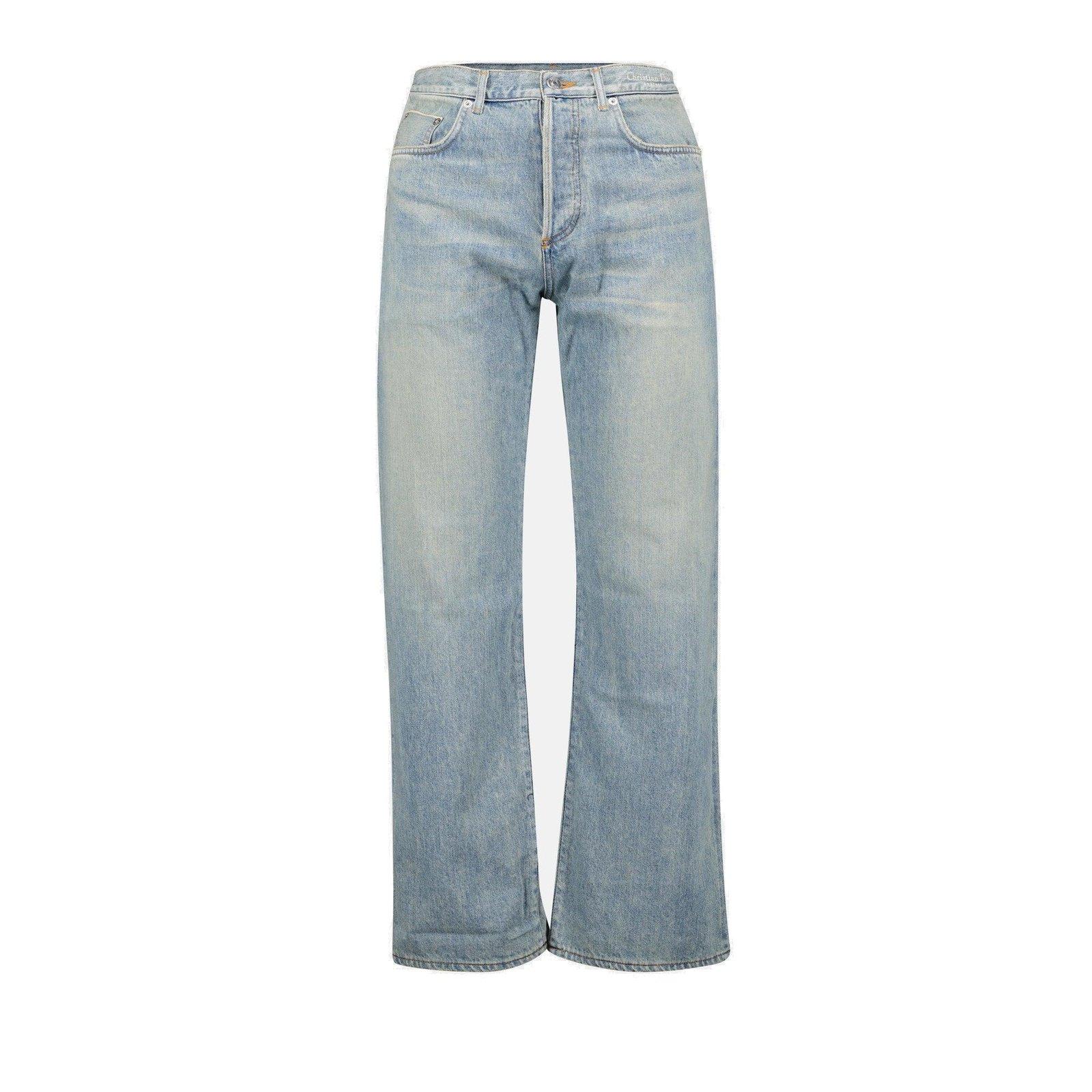 Dior Logo Patch Straight-leg Jeans