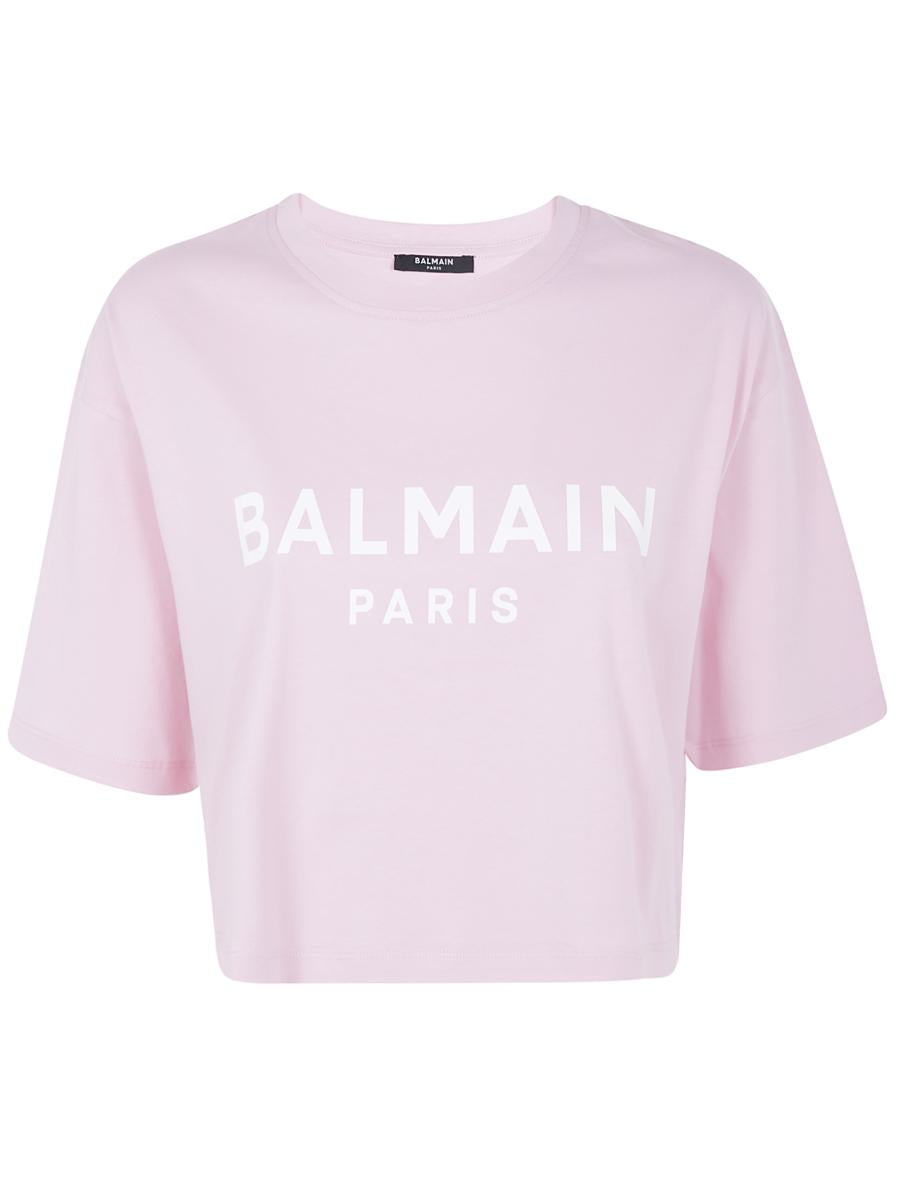 Balmain Printed Cropped T-Shirt Clothing