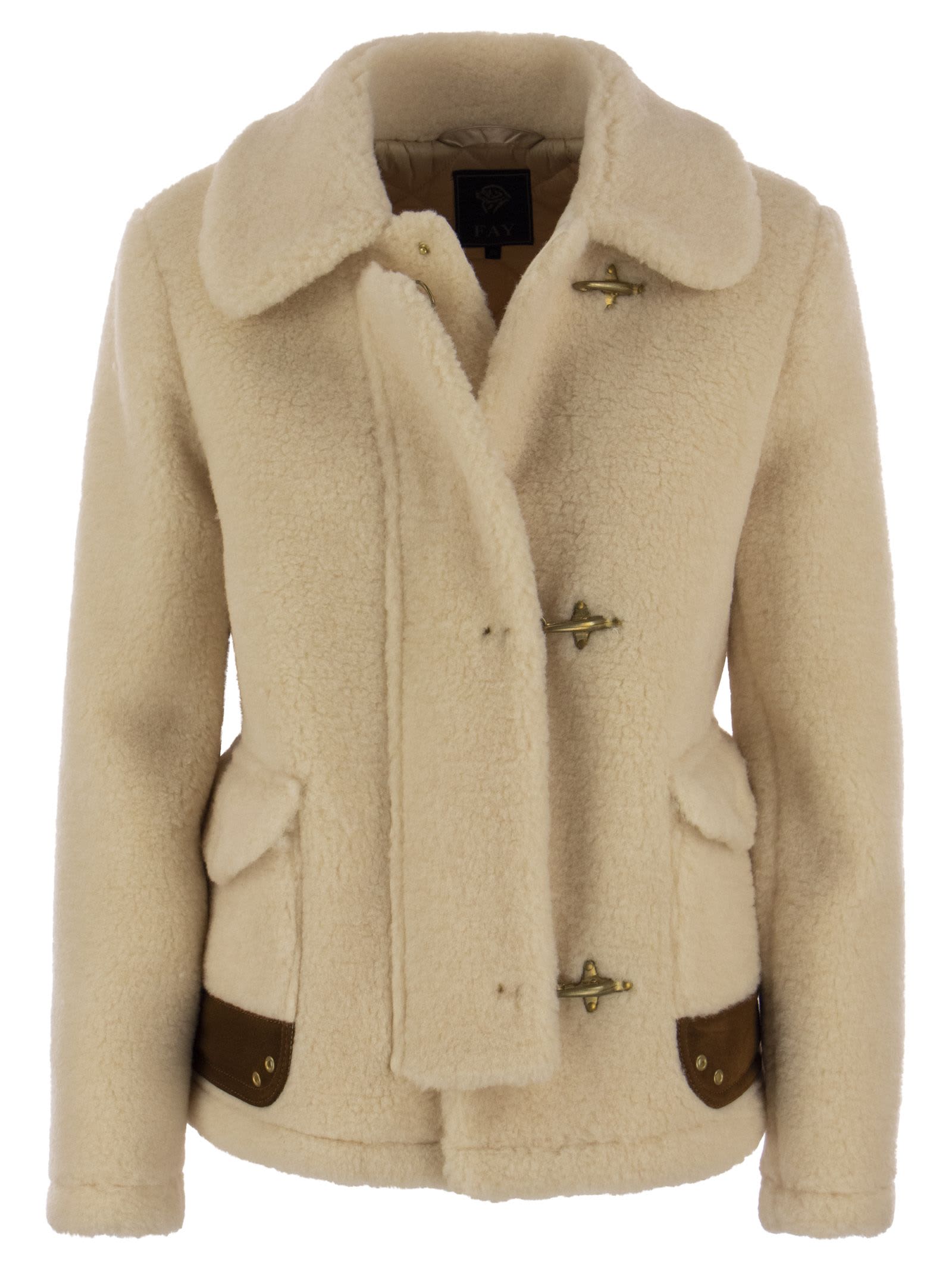 Fay 3 Hooks Shearling Jacket