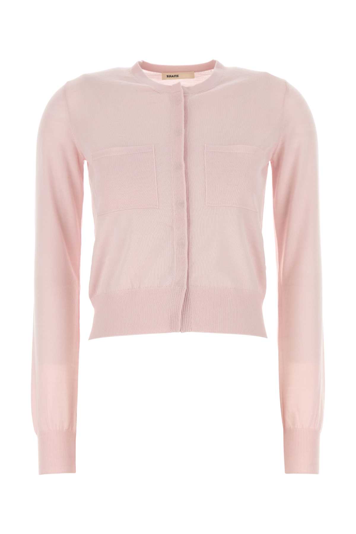 Khaite Pink Cashmere Lilou Cardigan