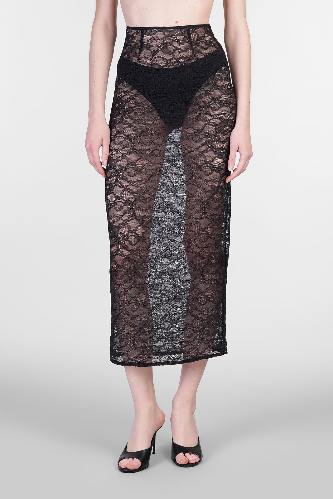 Laneus Skirt In Black Polyamide