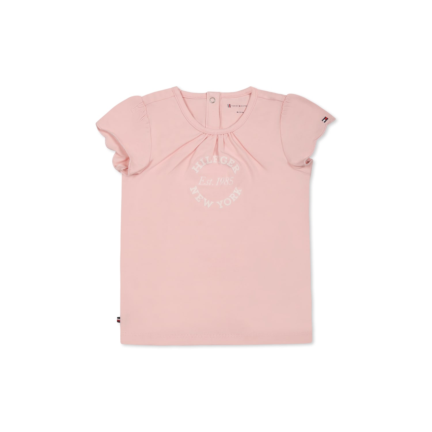 Tommy Hilfiger Pink T-shirt For Baby Girl With Iconic Flag