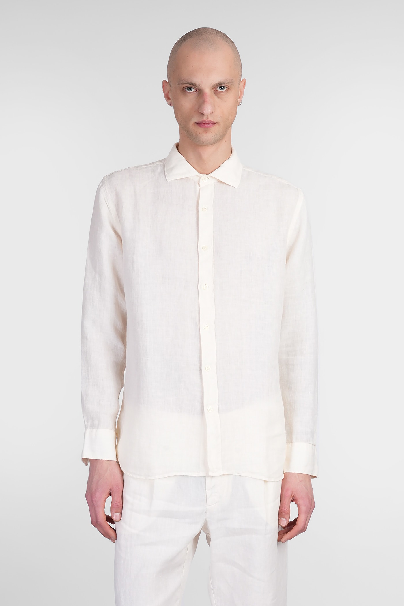 120% Lino Shirt In Beige Linen