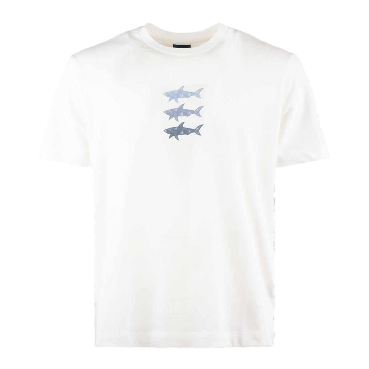 Paul & Shark Cotton Jersey T-Shirt With Sharks Print