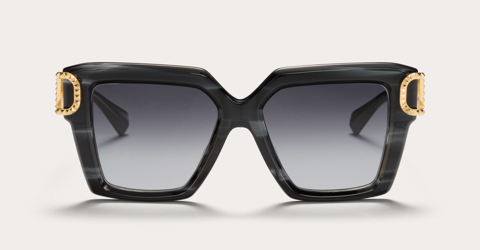 Valentino Eyewear Uno - Black Swirl / Gold Sunglasses