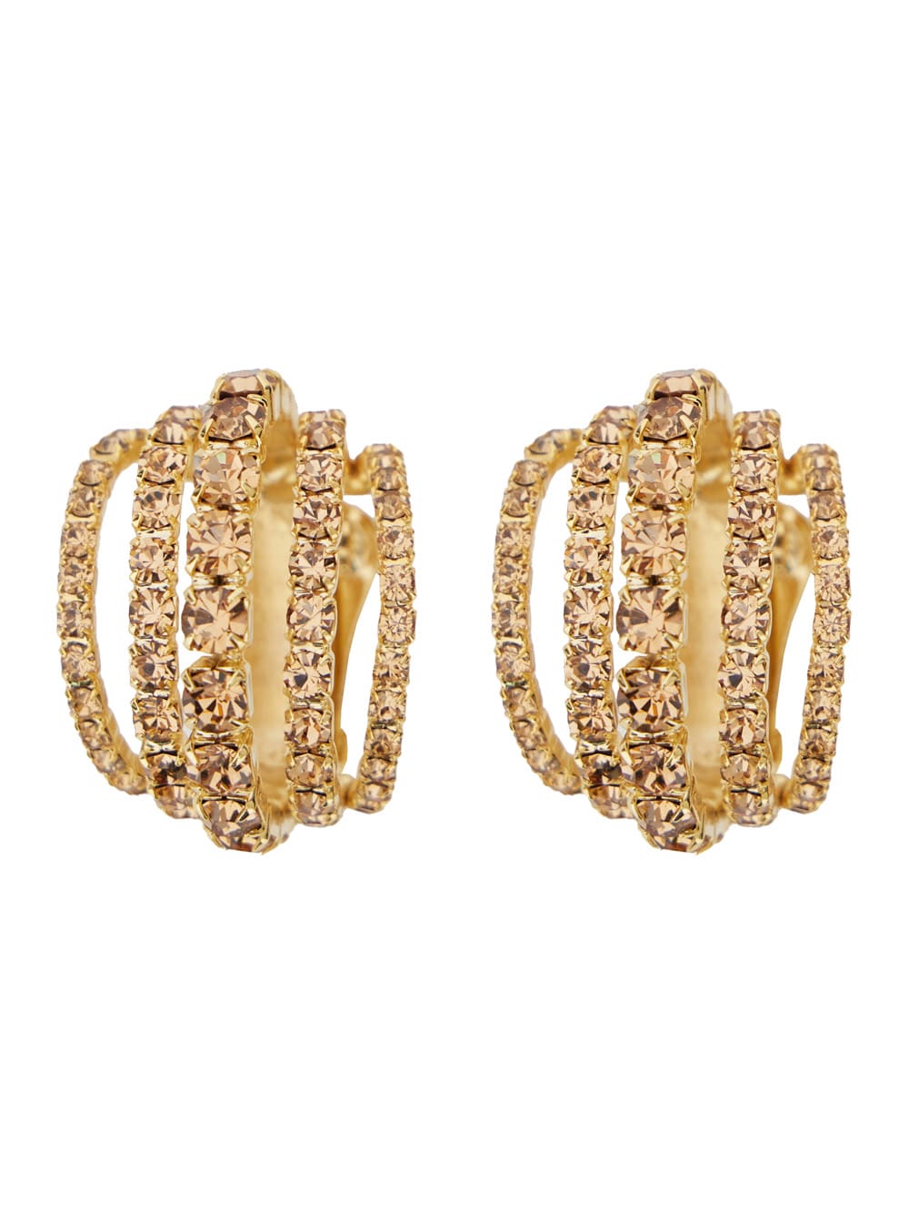 Silvia Gnecchi shells Metallic Earings With Rear Closure In Gold Pleated Brass Woman