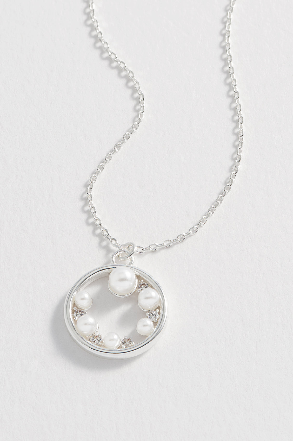 Pearl CZ Cut-Out Pendant