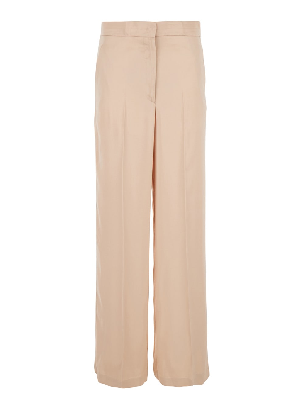 Jucca Pink Pants With Hidden Front Closure And Side Pockets In Viscose Woman