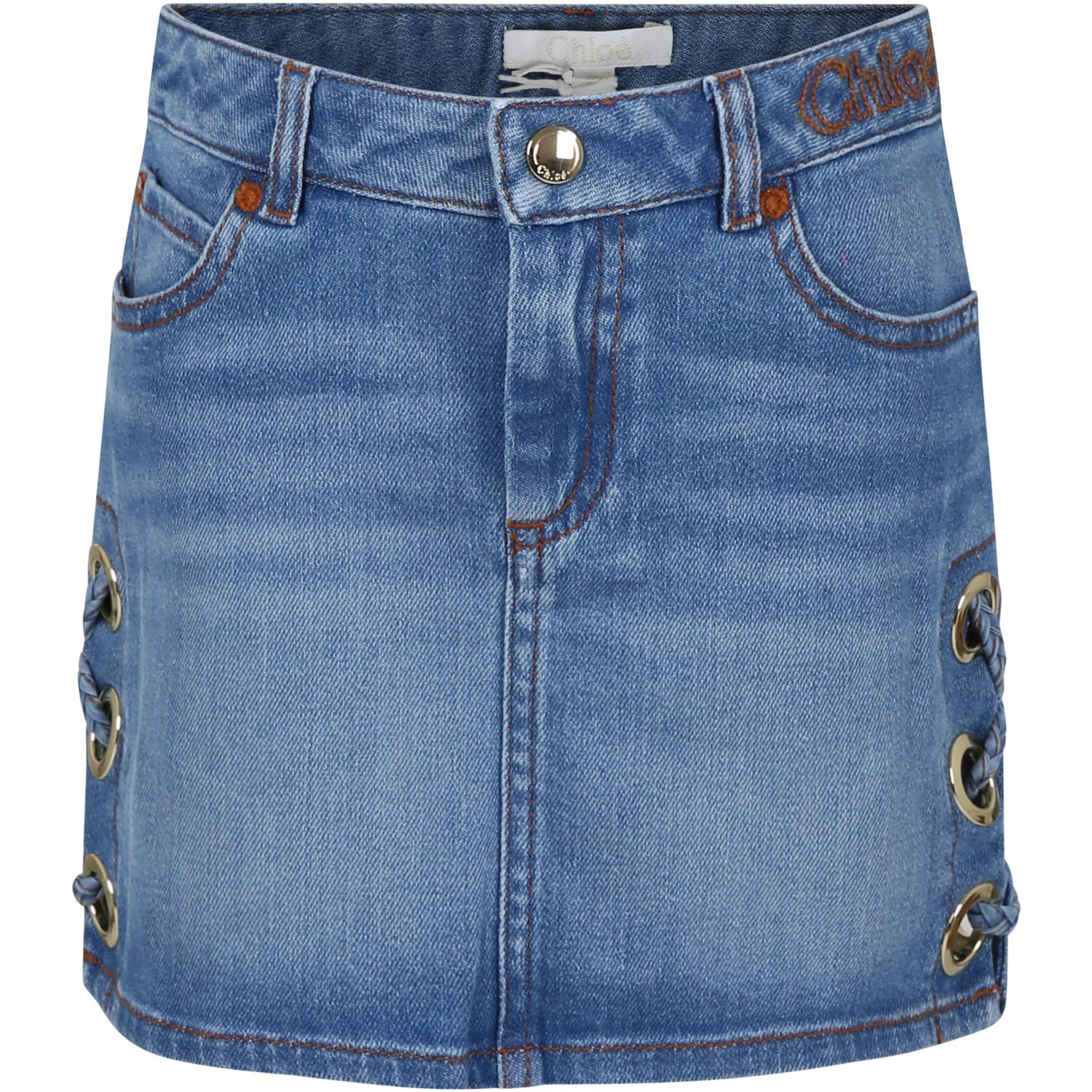Chloé Casual Denim Skirt For Girl