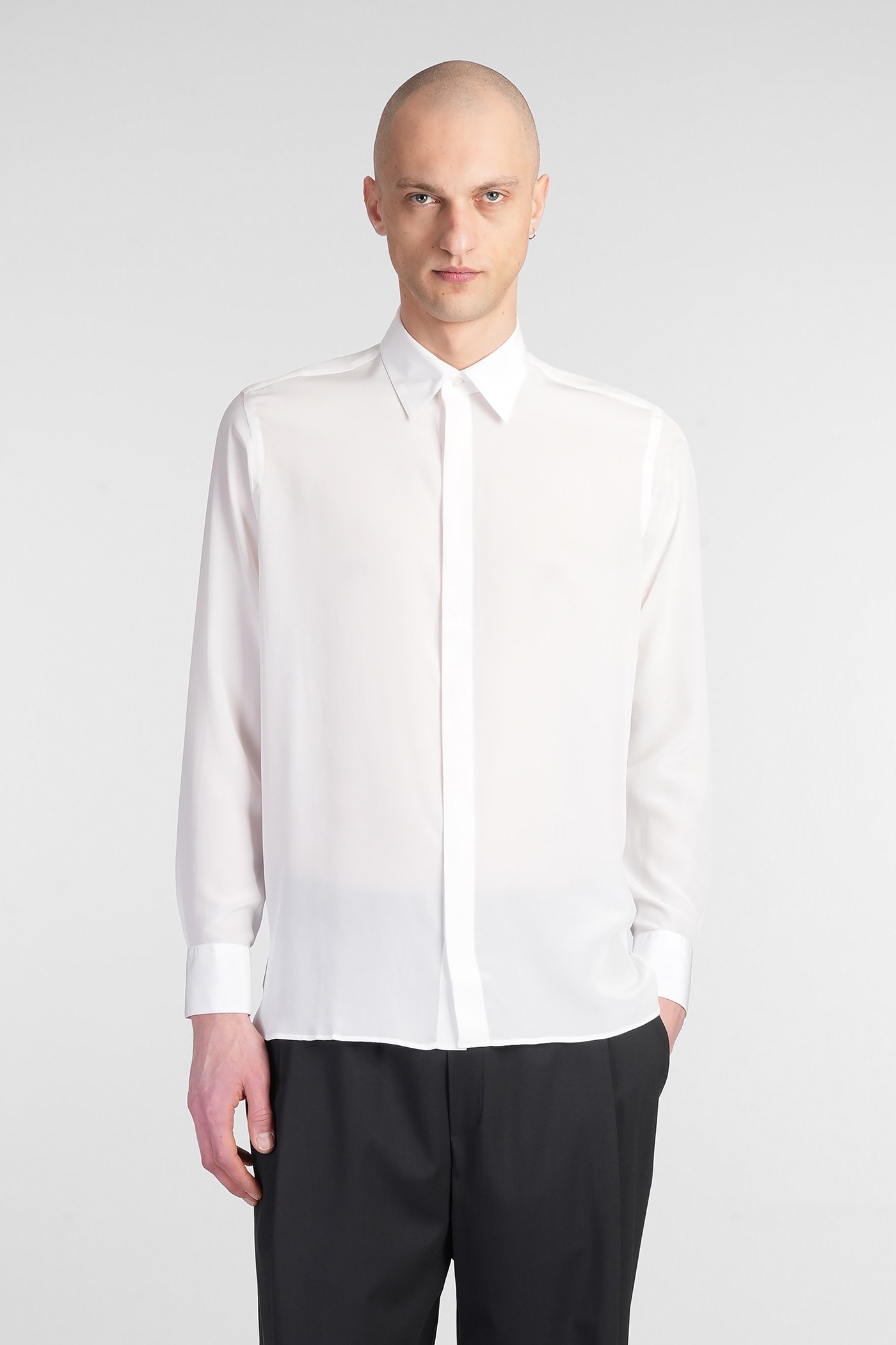 Laneus Shirt In White Silk