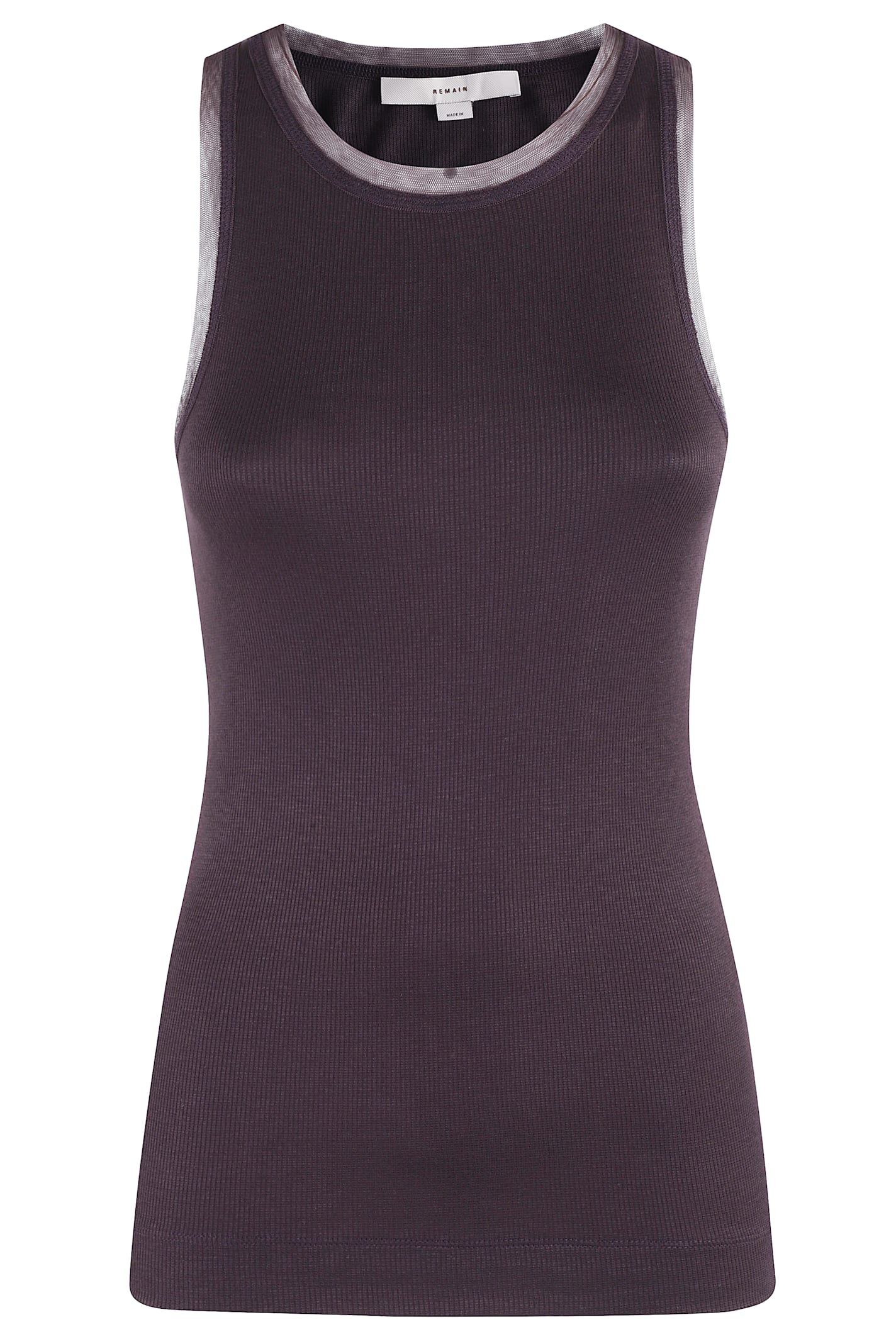 REMAIN Birger Christensen Tank Top With Mesh Edge
