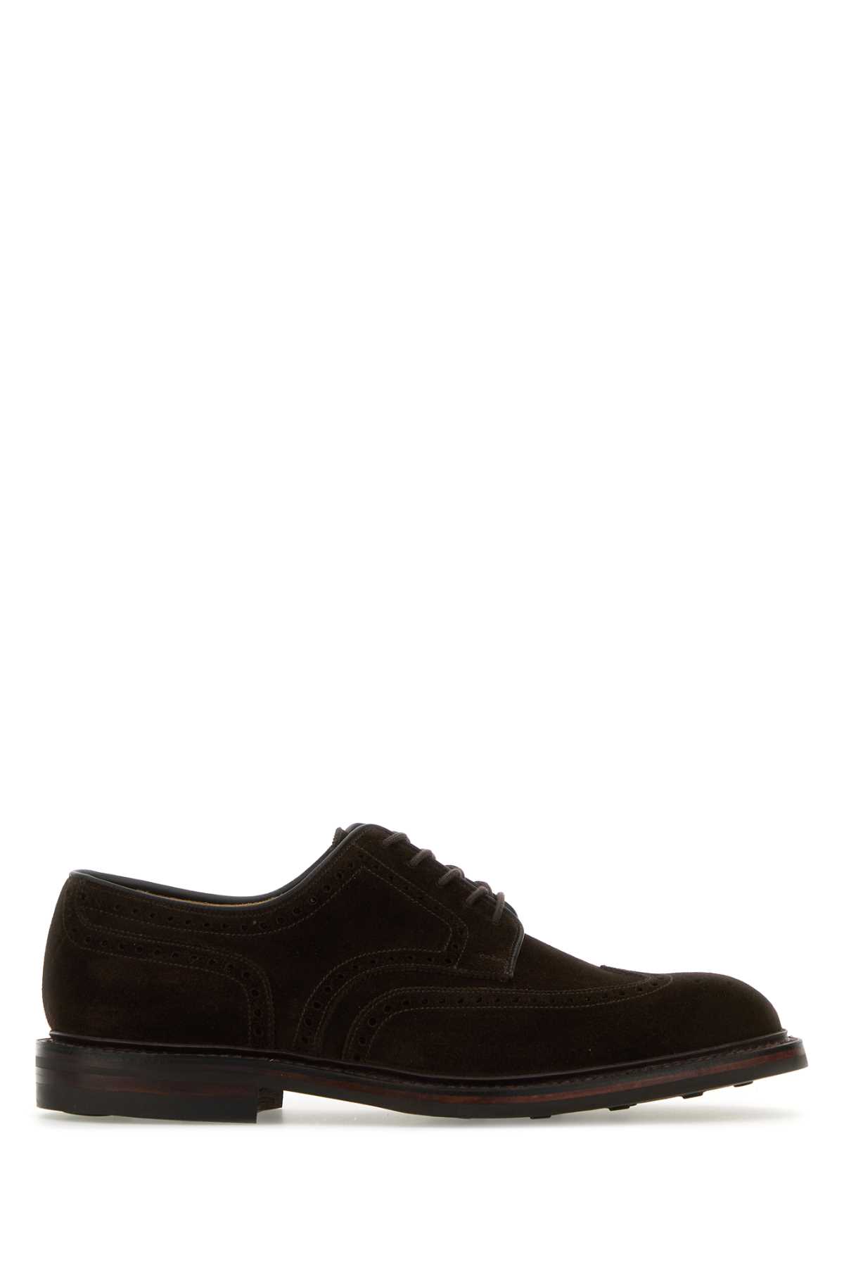 Crockett & Jones Brown Suede Pembroke Lace-up Shoes