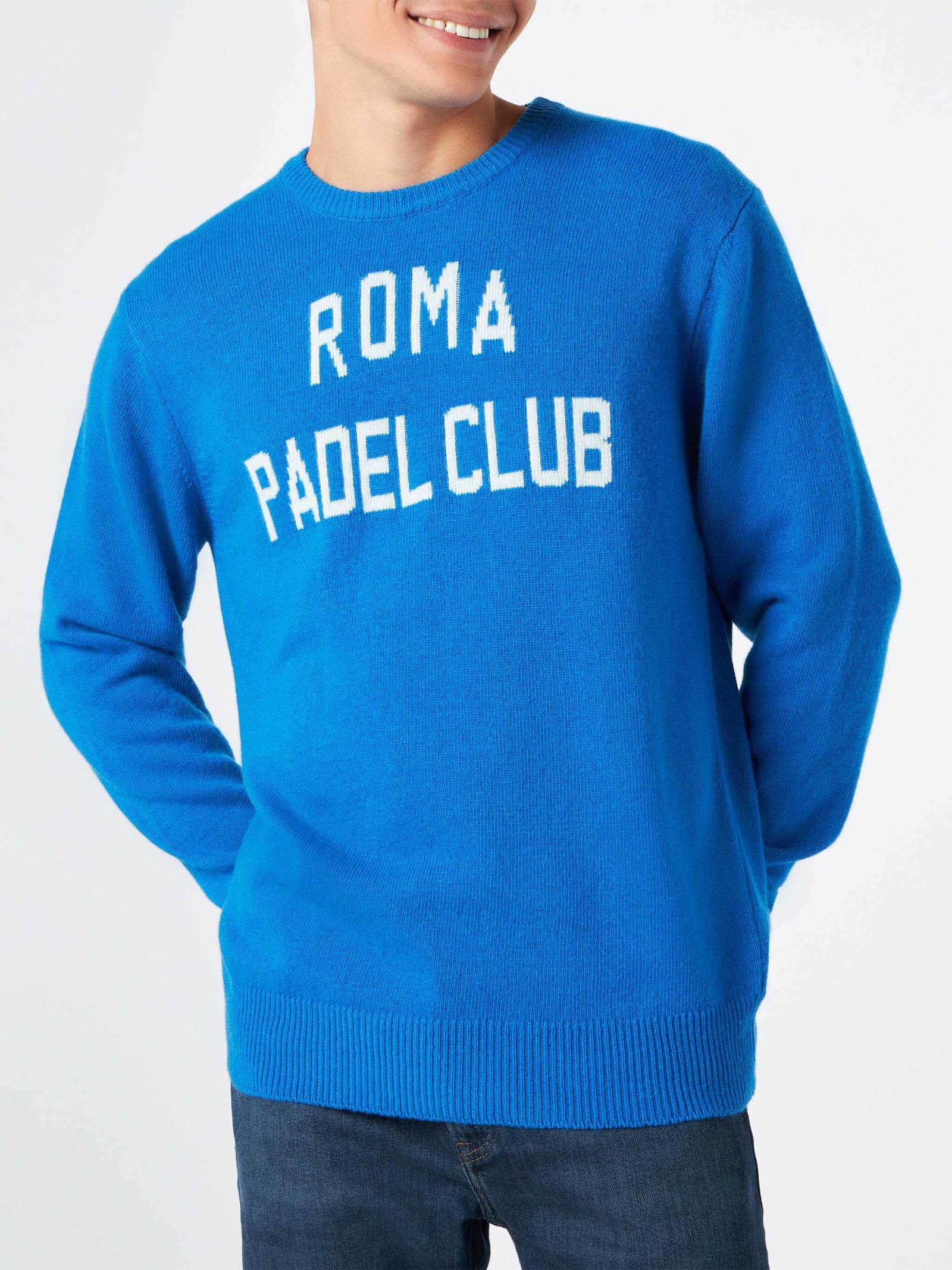 MC2 Saint Barth Man Sweater With Roma Padel Club Jacquard