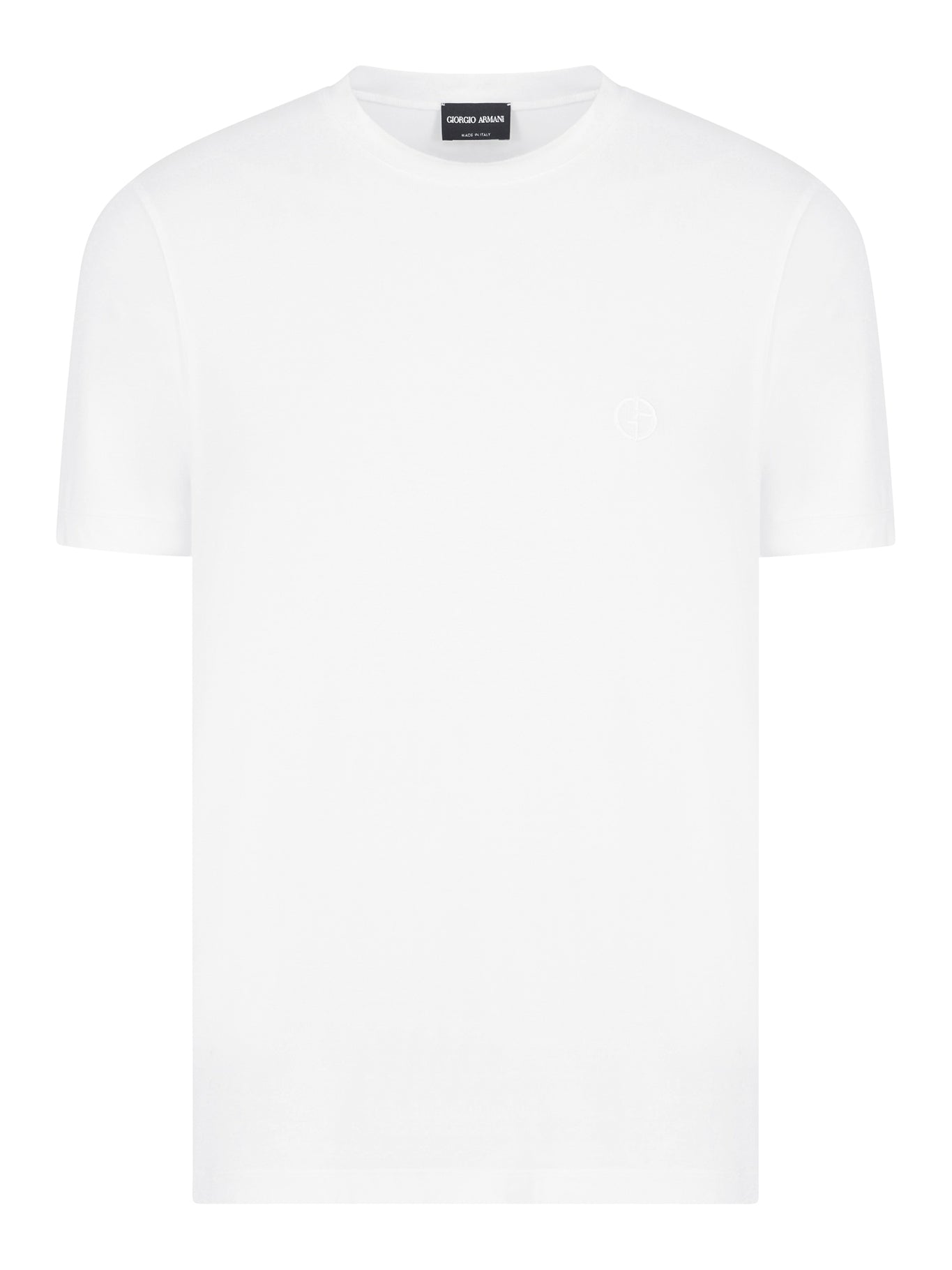 CREWNECK SHORT SLEEVED SWEATER IN STRETCH VISCOSE JERSEY - Giorgio Armani - Man