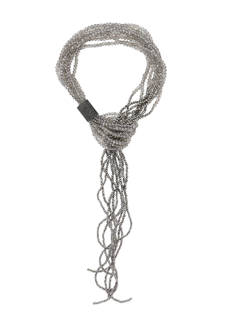 Antonelli ismaele Grey Necklace With All-over Metallic Beads In Brass Woman