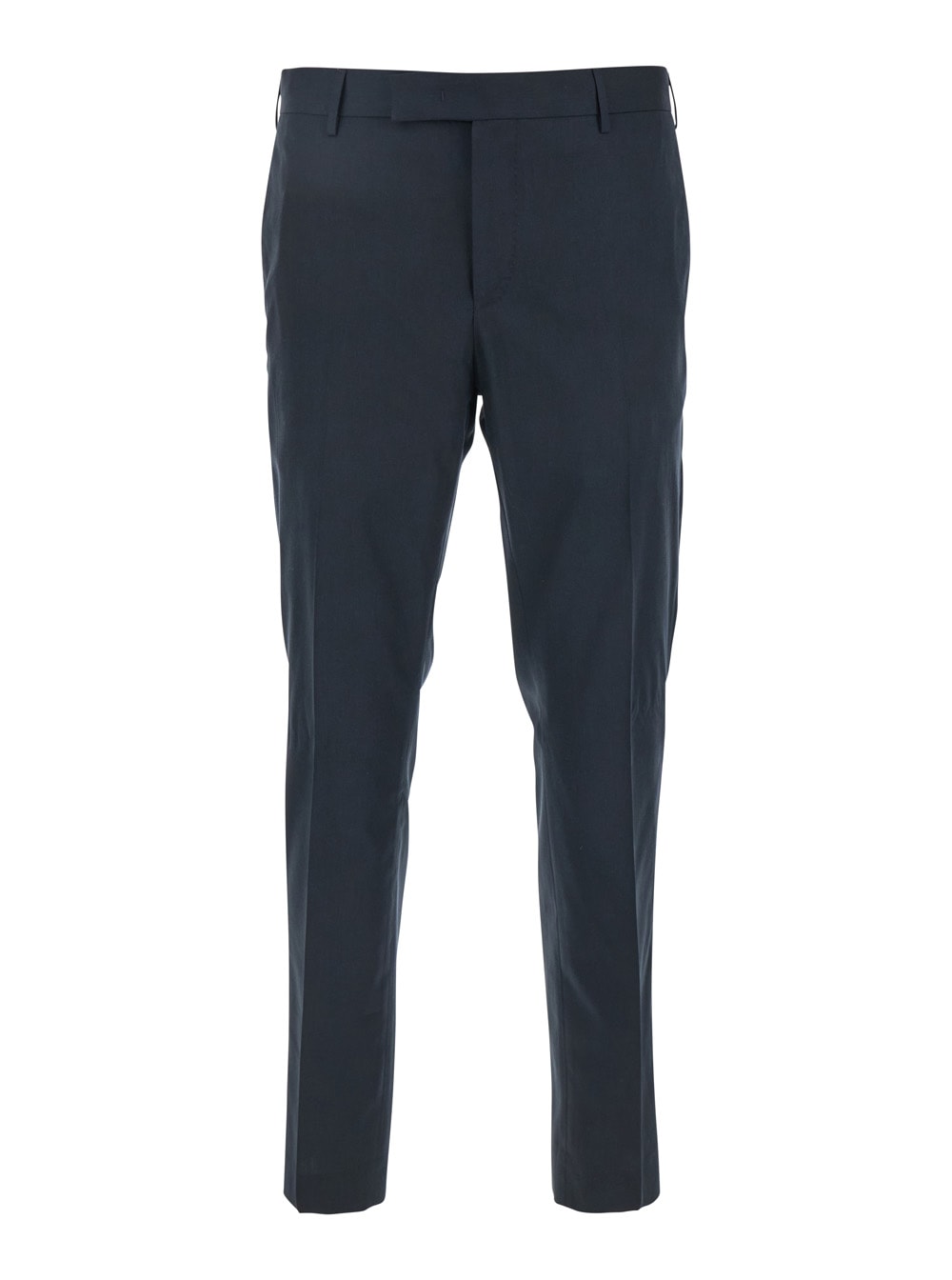 PT Torino dieci Blue Pants With Belt Loops And Logo Plaque On The Rear In Cotton Blend Man
