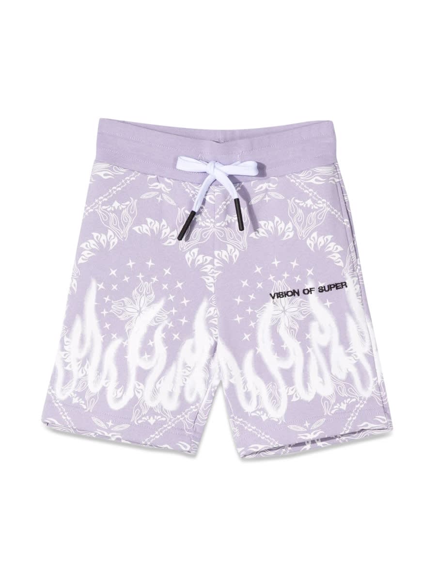 Vision of Super Lilac Shorts Kids With Bandana Print