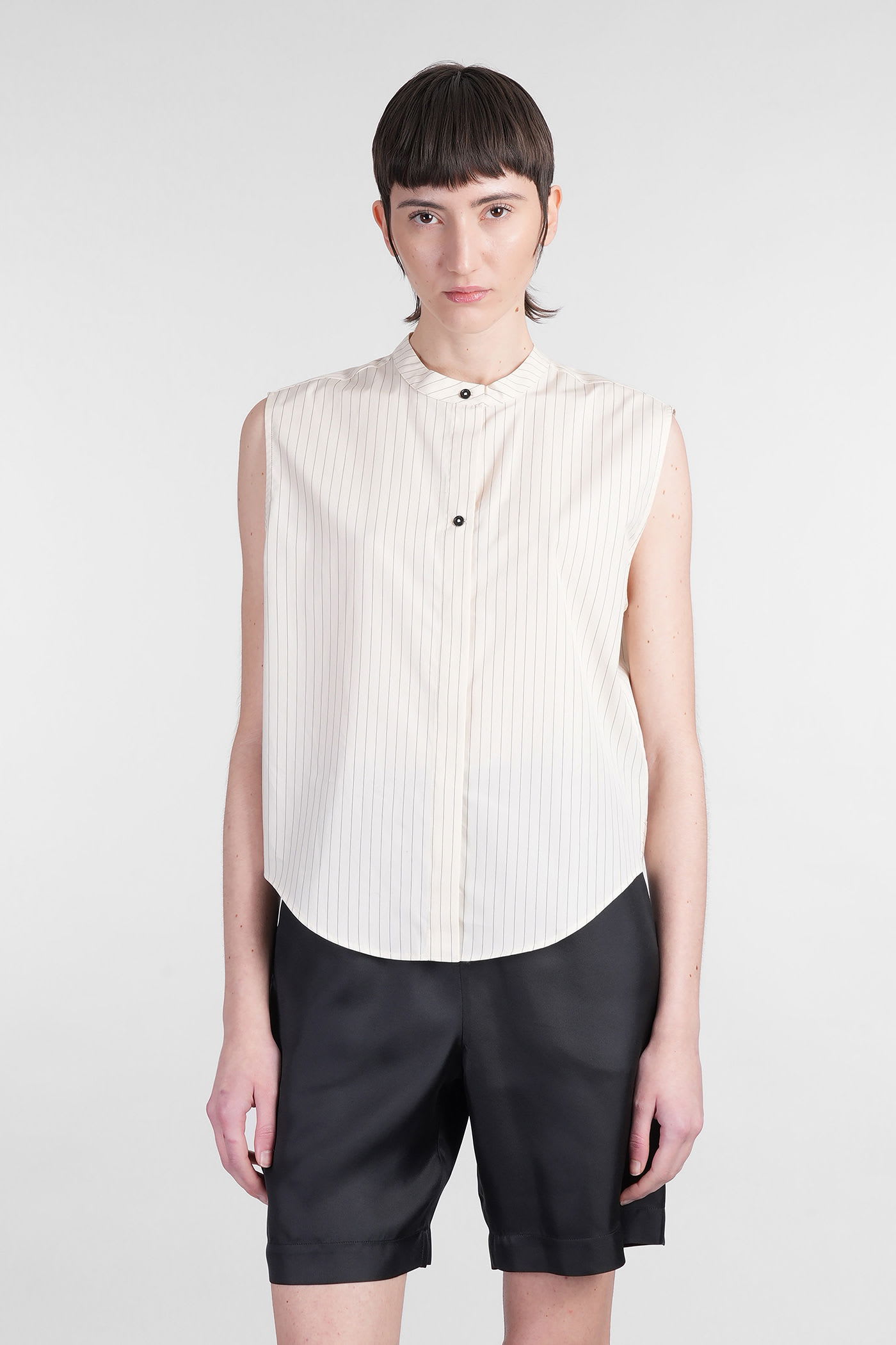 Loulou Studio Hale条纹衬衫 米色棉质