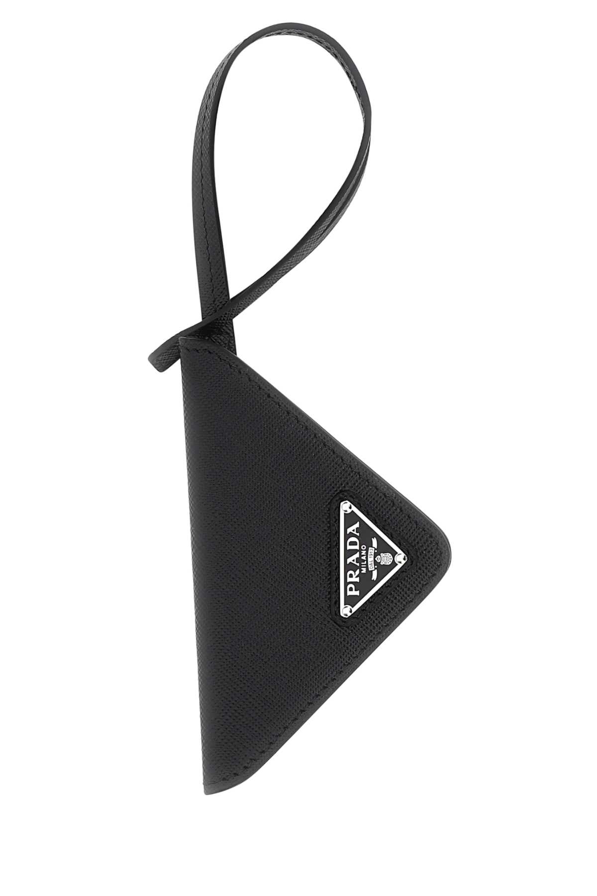 Prada Black Leather Name Tag