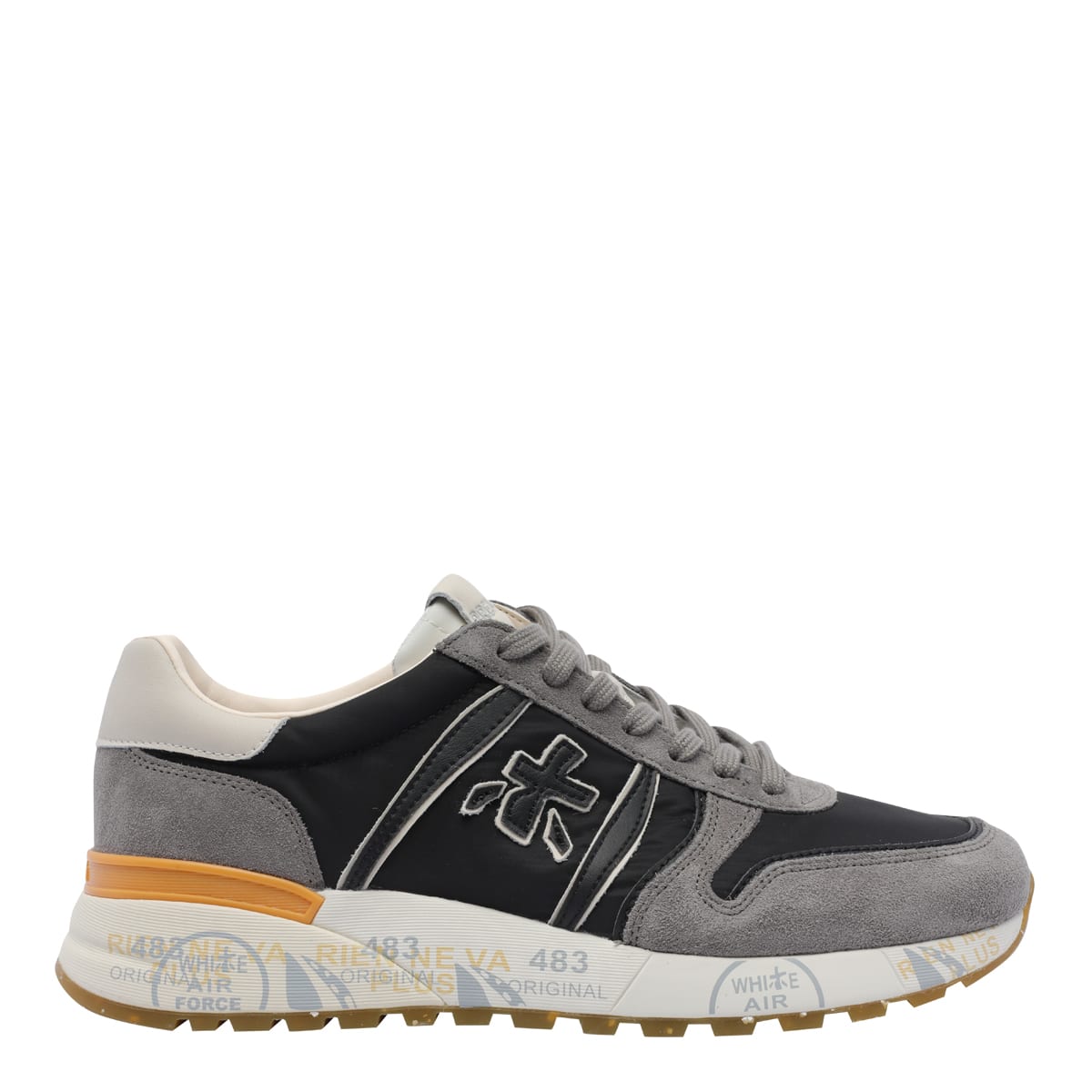 Premiata Grey And Black Lander Sneakers
