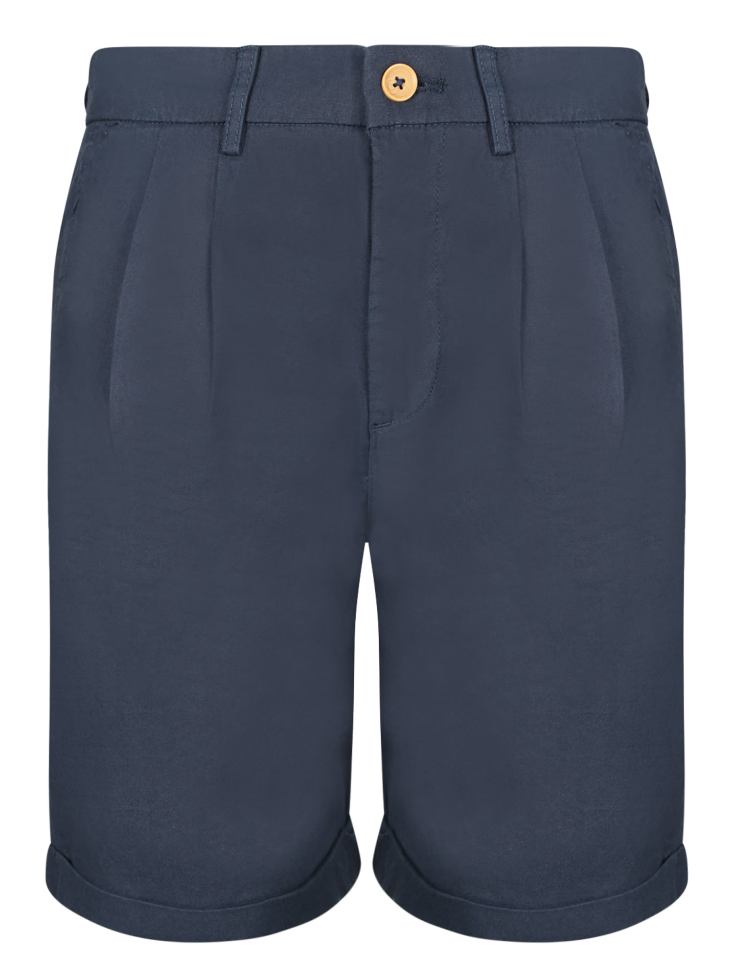 Peninsula Swimwear Blue Linen Cargo Bermuda Shorts