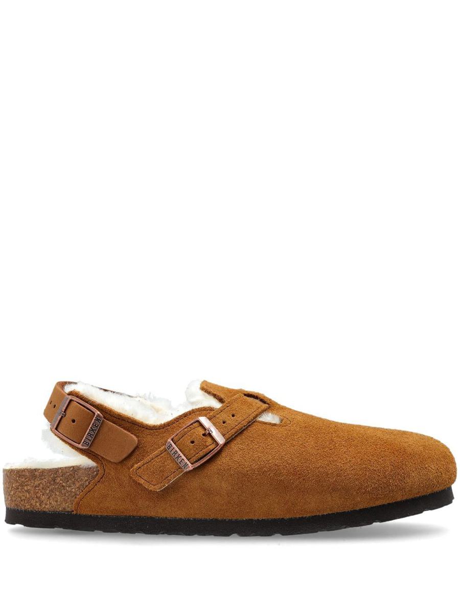 Birkenstock Tokio Shearling Suede Leather Sandals (Drope S) Shoes