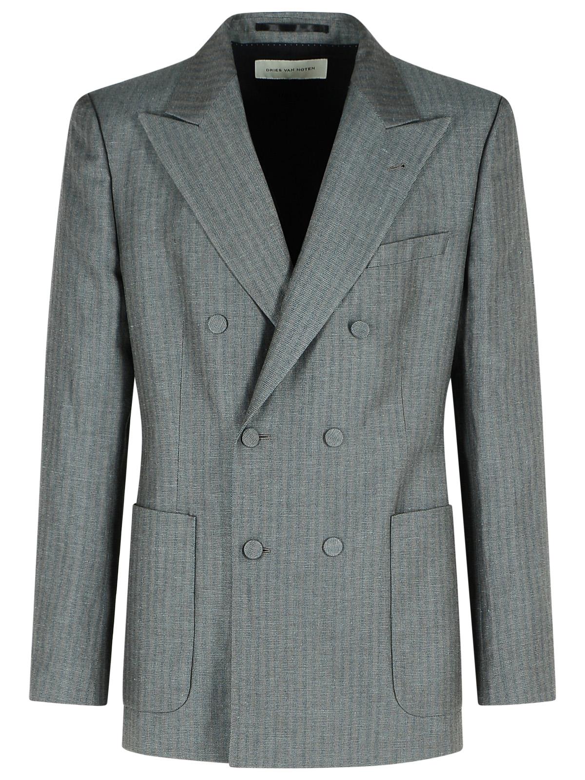 Dries Van Noten bryce Grey Wool Blazer