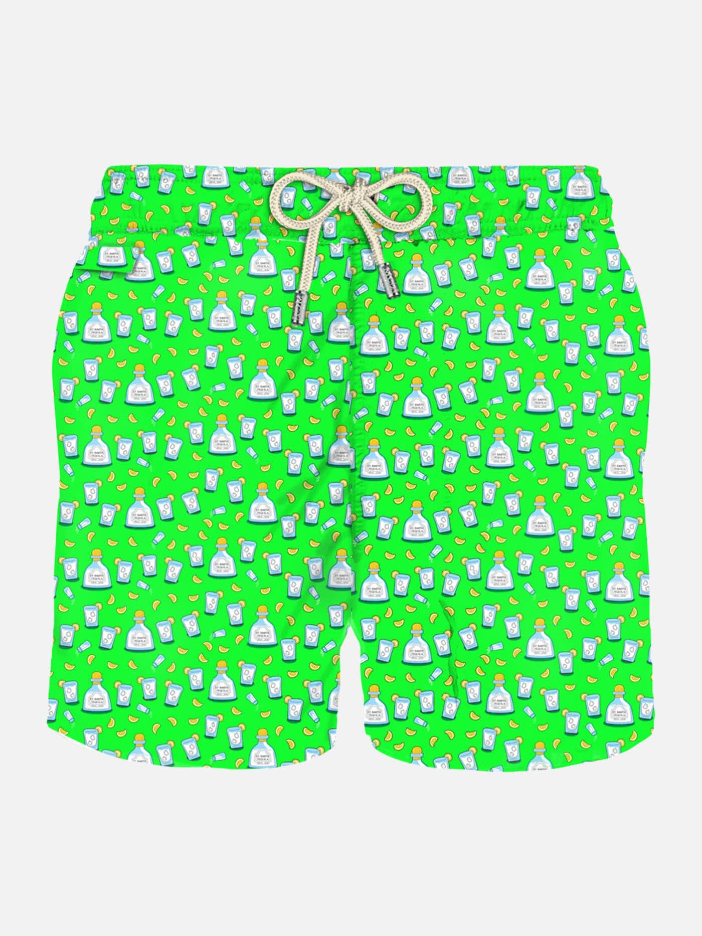 MC2 Saint Barth Man Light Fabric Swim Shorts With Tequila Print