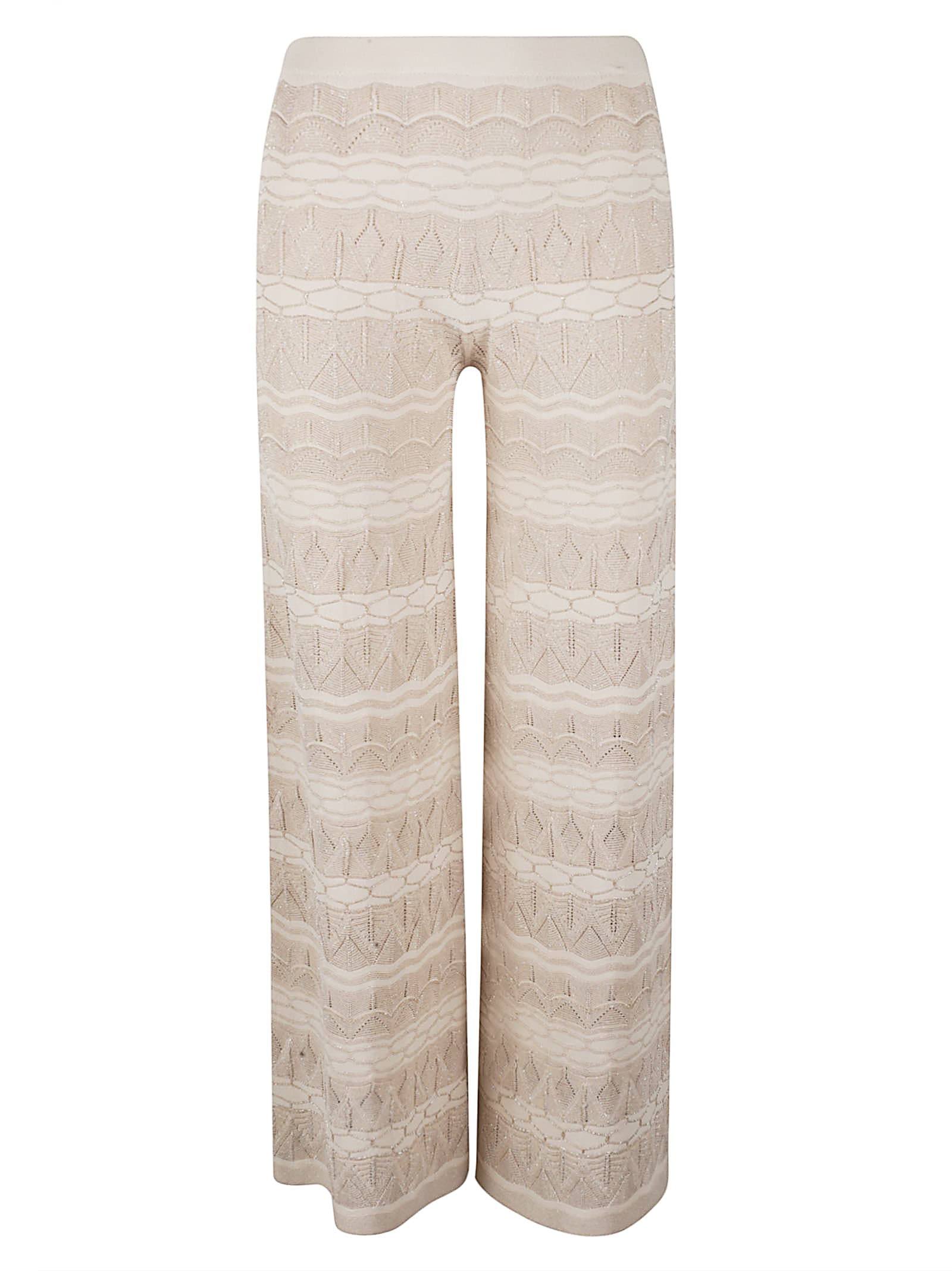 D. Exterior Elastic Waist Patterned Trousers