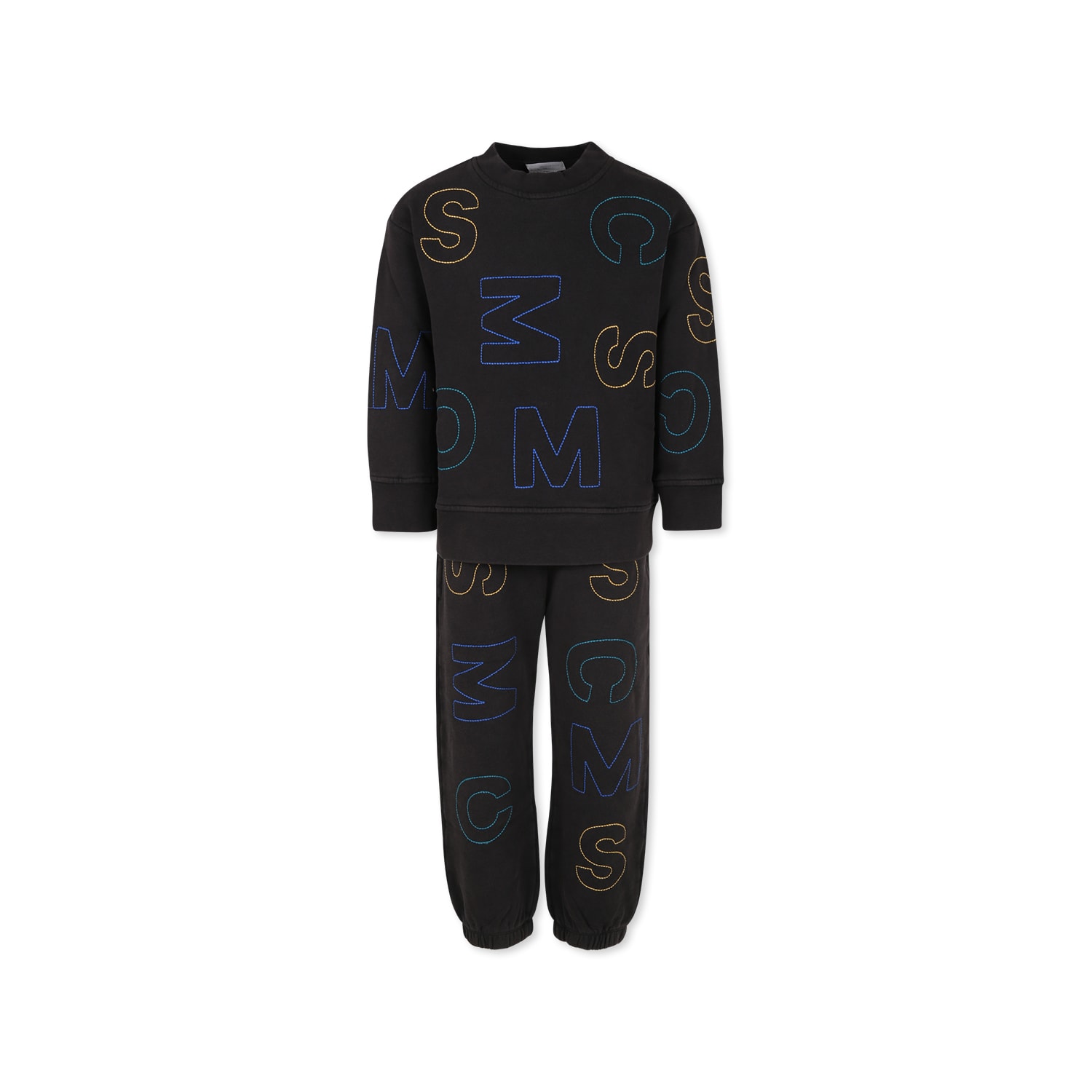 Stella McCartney Kids Black Suit For Boy With Logo