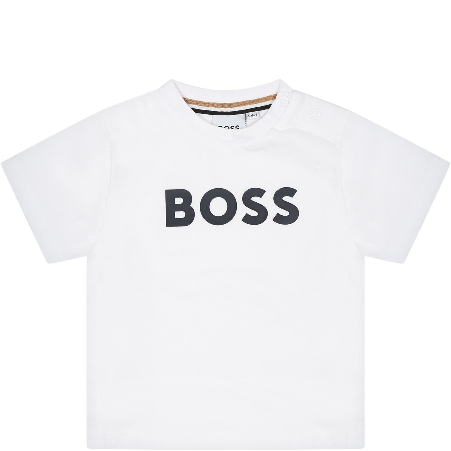 Hugo Boss White T-shirt For Baby Boy With Logo