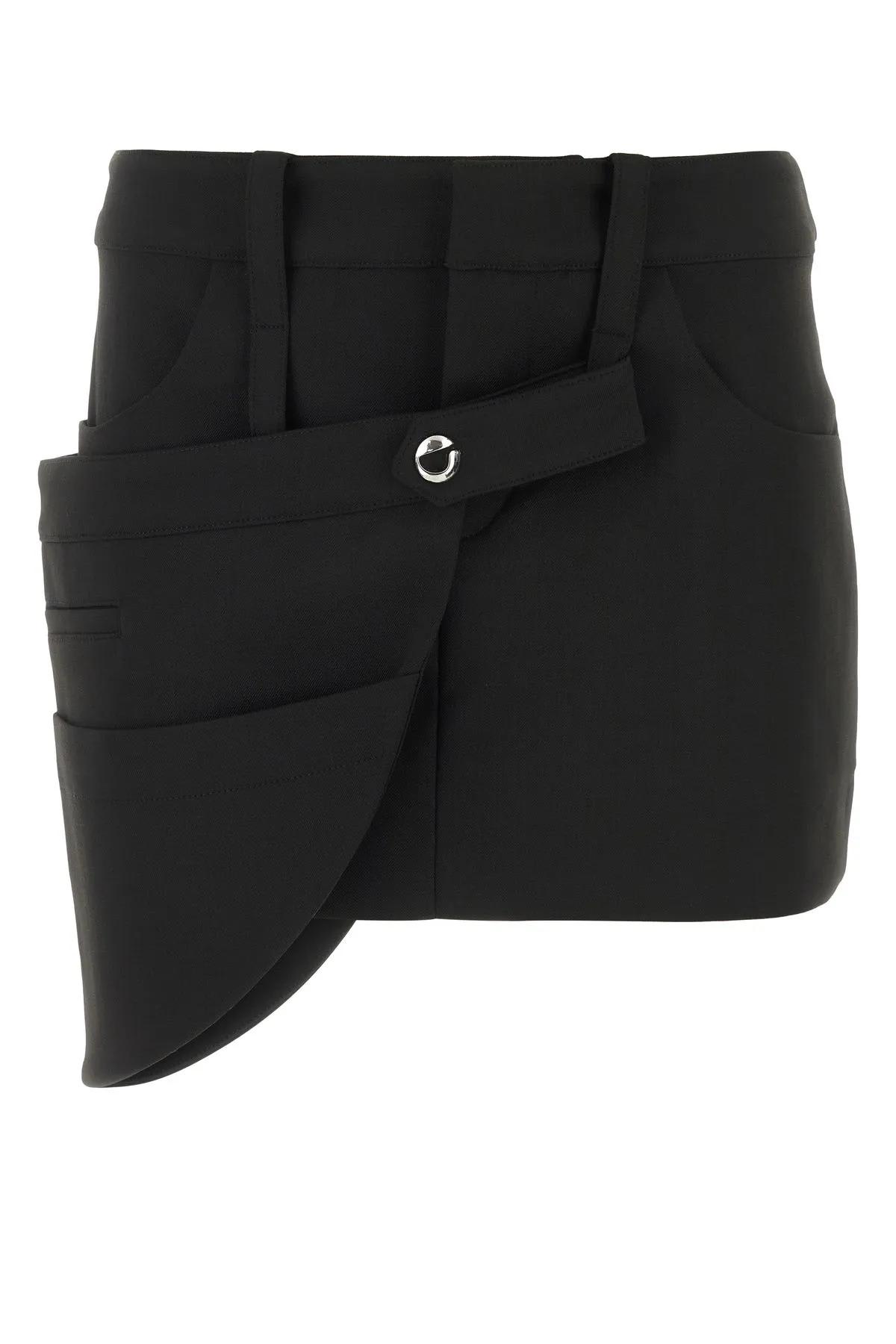 Coperni Black Stretch Polyester Blend Miniskirt