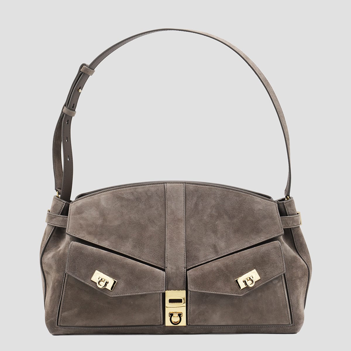 Ferragamo Brown Leather Hug Multipocket (l)
