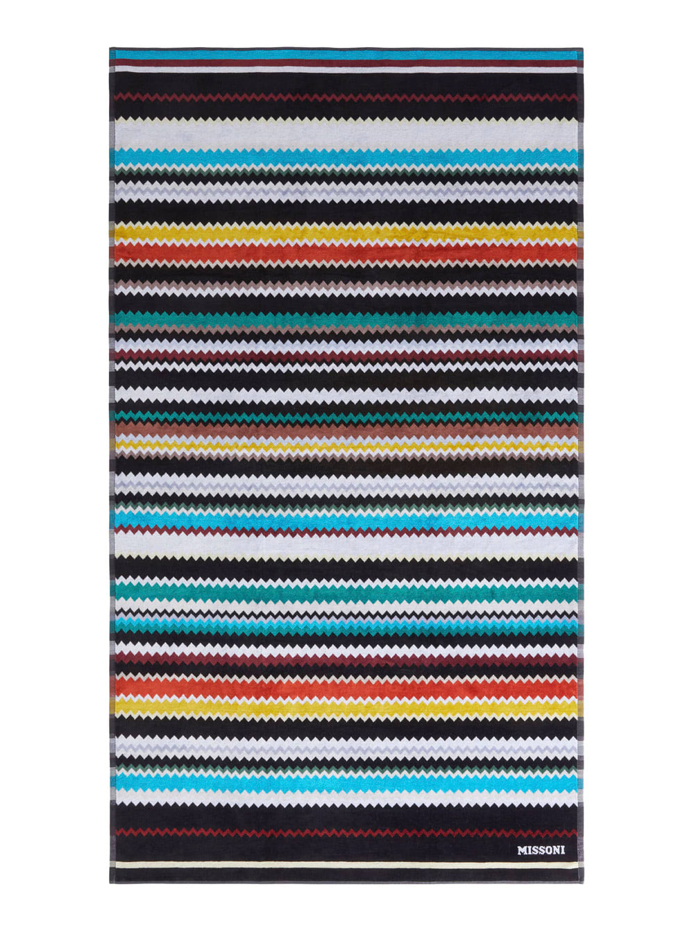 Missoni curt Multicolor Beach Towel With All-over Zigzag Motif In Cotton Home