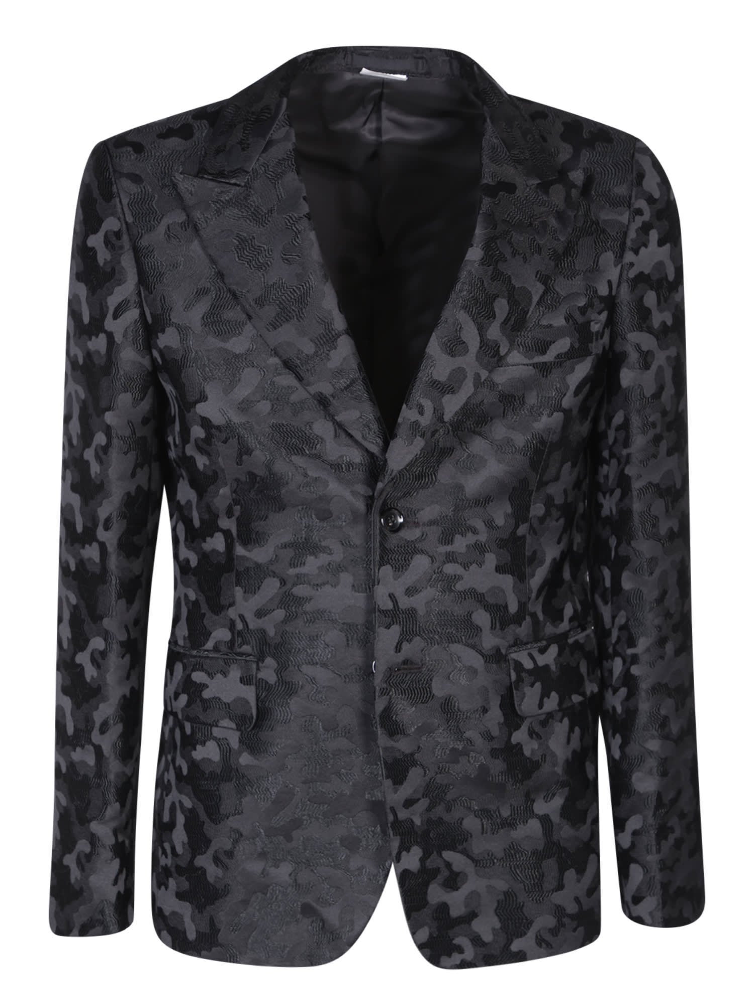 Comme Des Garçons Homme Plus Jacquard-effect Black Jacket