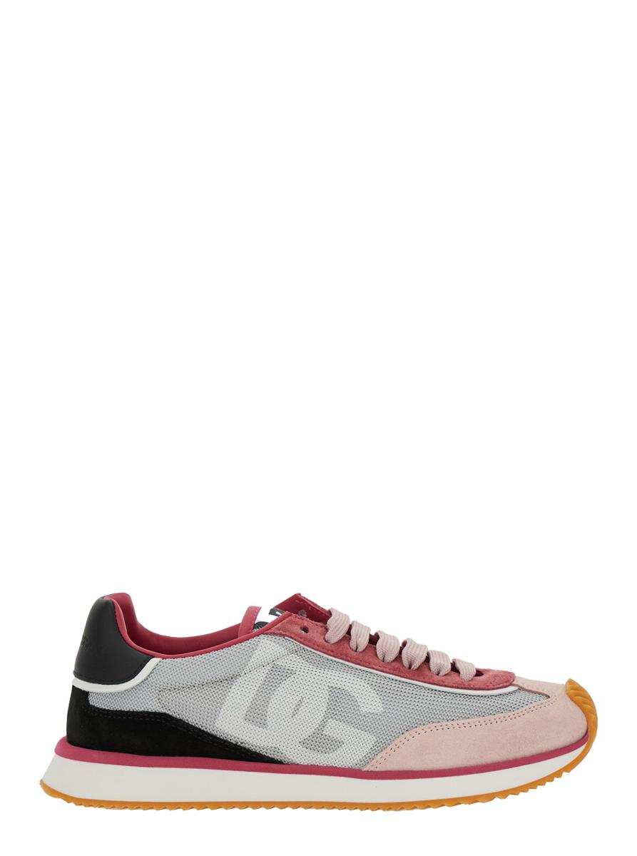 'Aria' Multicolor Running Sneakers With Logo Detail In Suede And Tech Fabric Woman