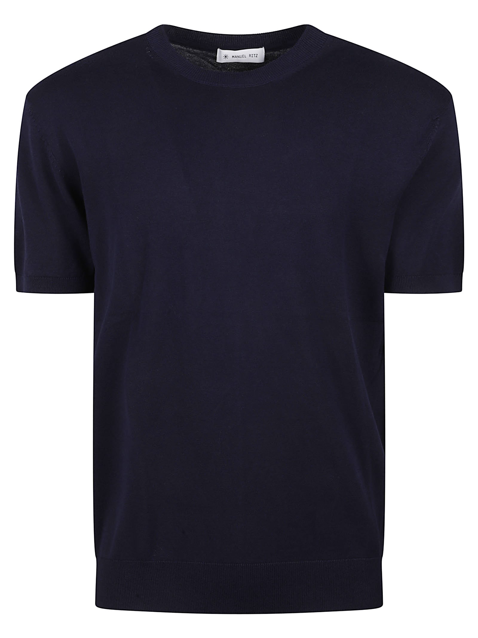 Manuel Ritz Rib Trim Plain Knit T-shirt