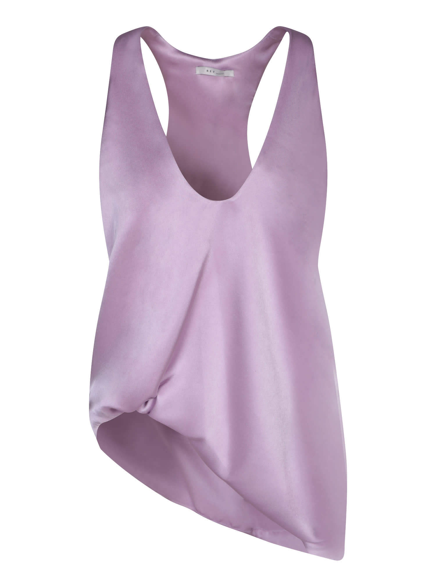 Rev Asymmetrical Lilac Satin Top