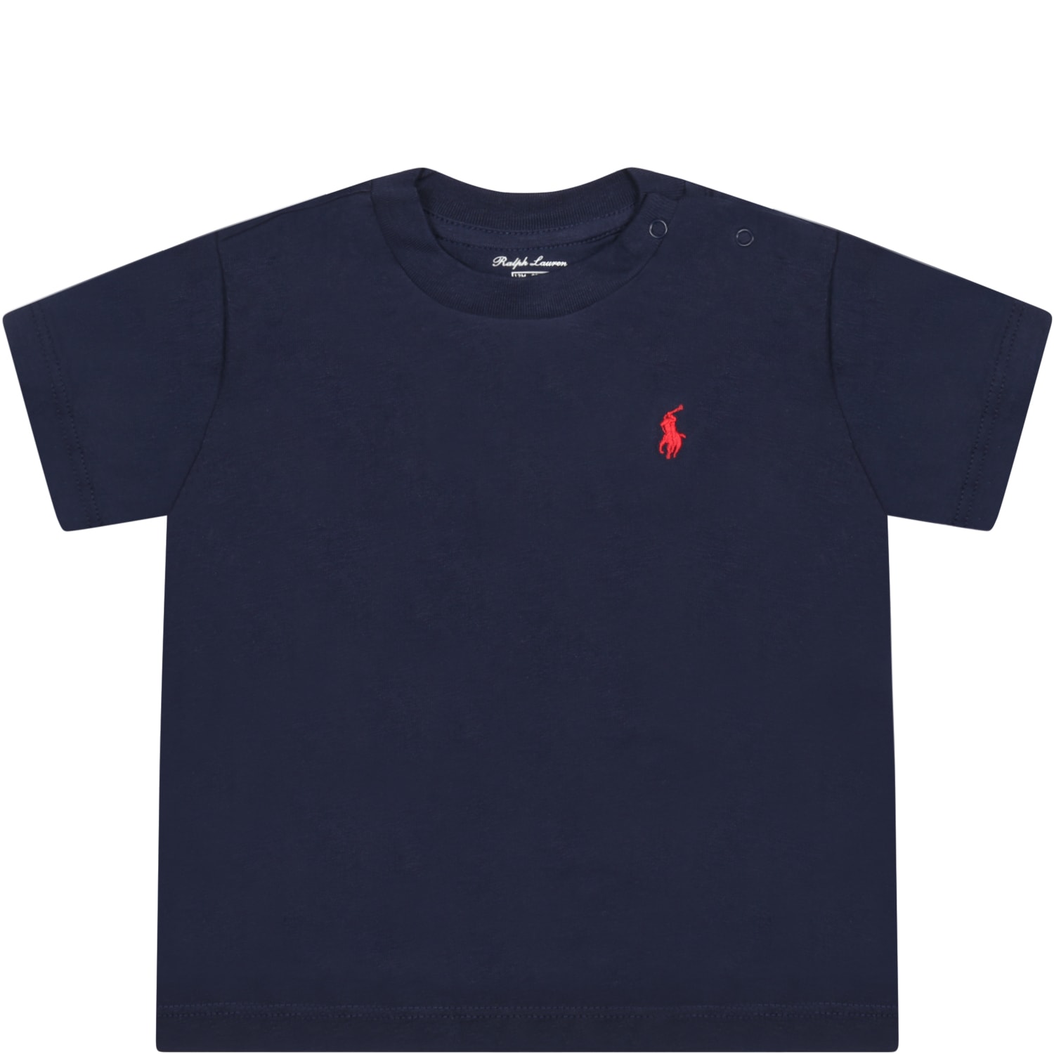 Ralph Lauren Blue T-shirt For Baby Kids With Iconic Pony Logo