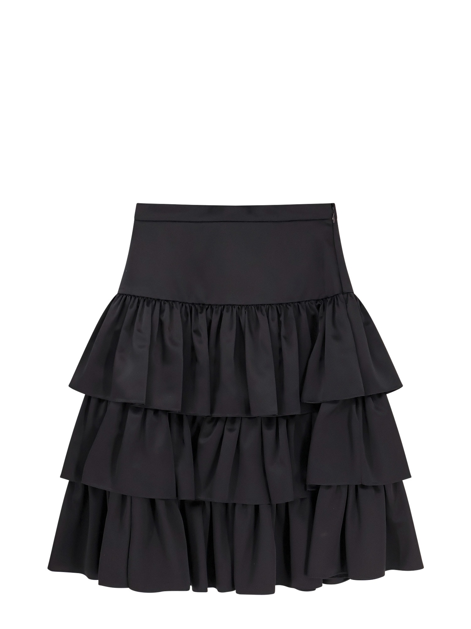 Valentino 缎面荷叶边半身裙