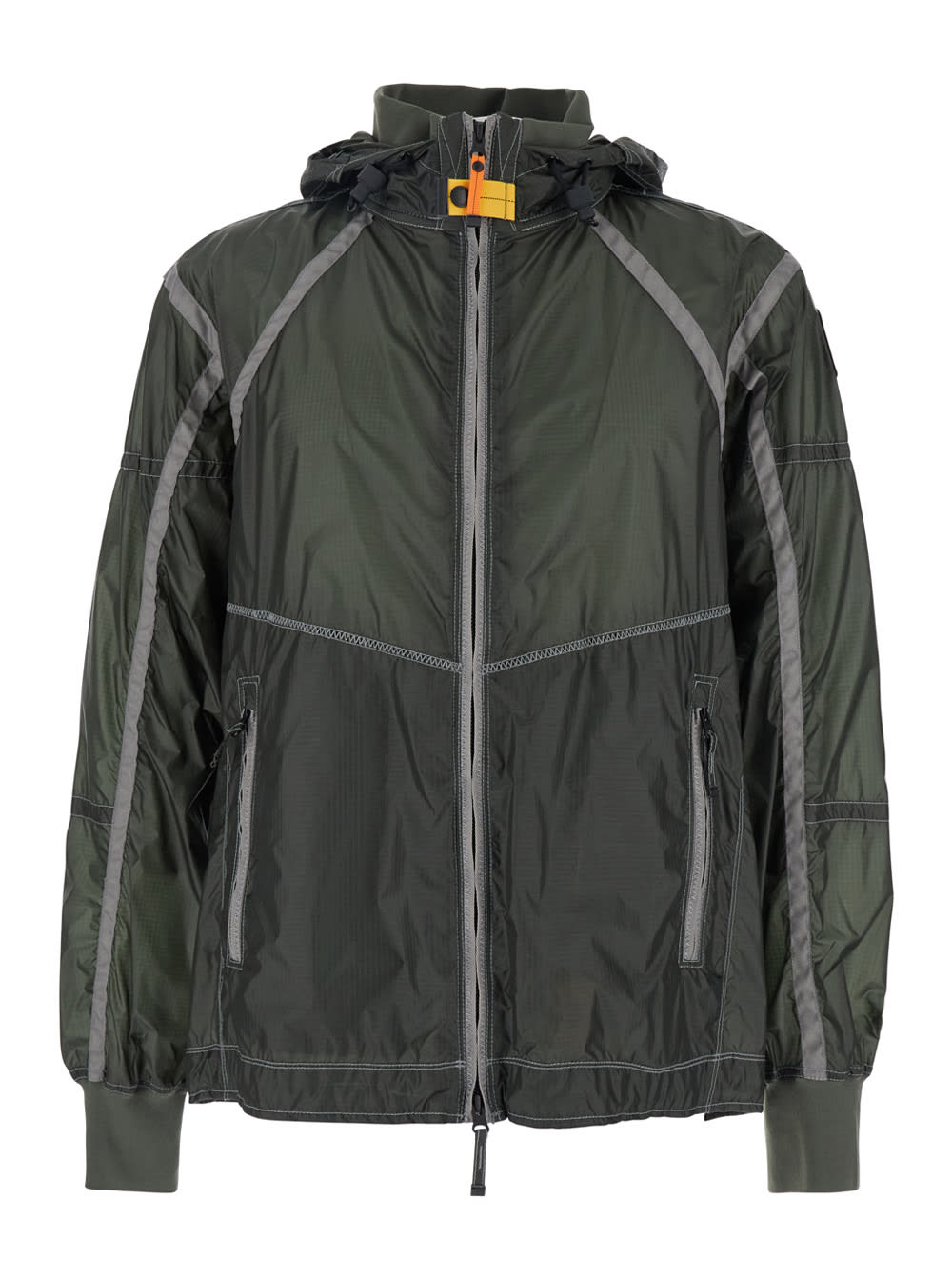 Parajumpers edge Green Jacket With Logo Patch On The Sleeve And Shoulder Straps On The Back In Tech Fabric Man