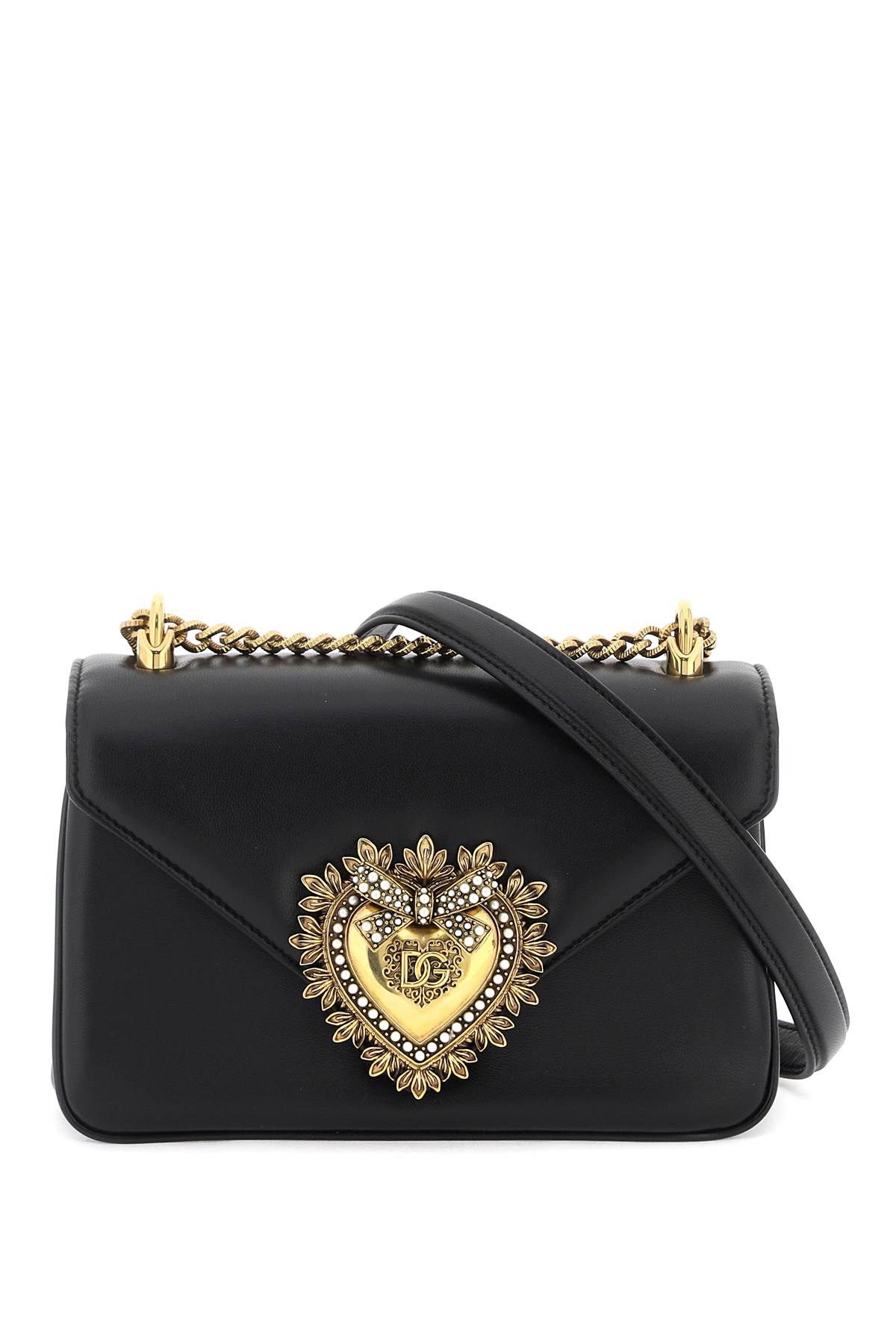 Dolce & Gabbana 黑色纳帕皮Devotion单肩包