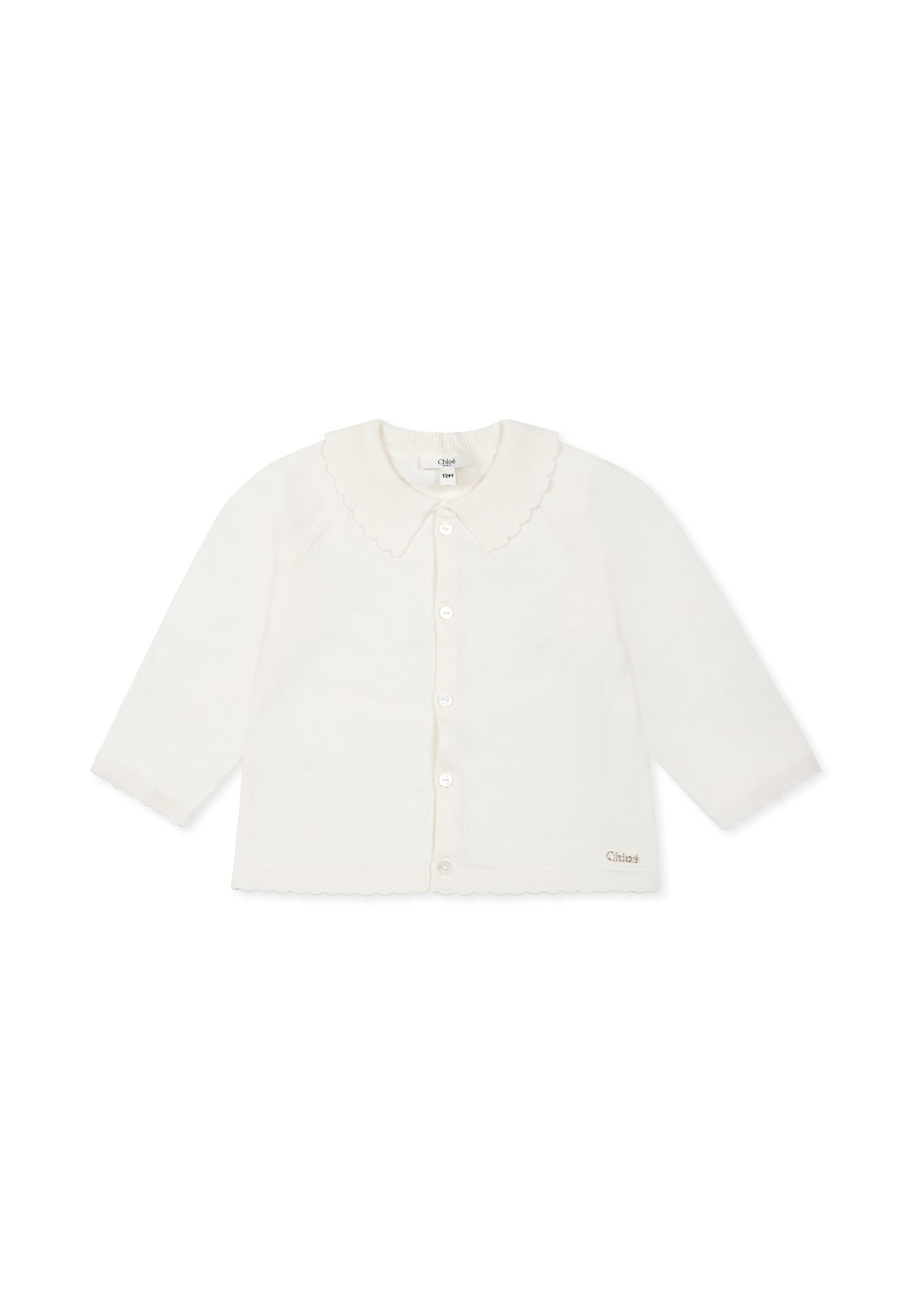 Chloé Ivory Cardigan Pour Bébé Fille Avec Logo