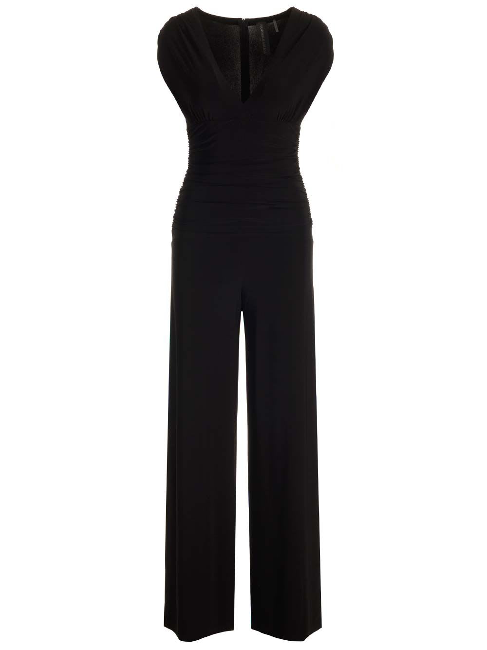 Norma Kamali Ruched Plunge Jumpsuit