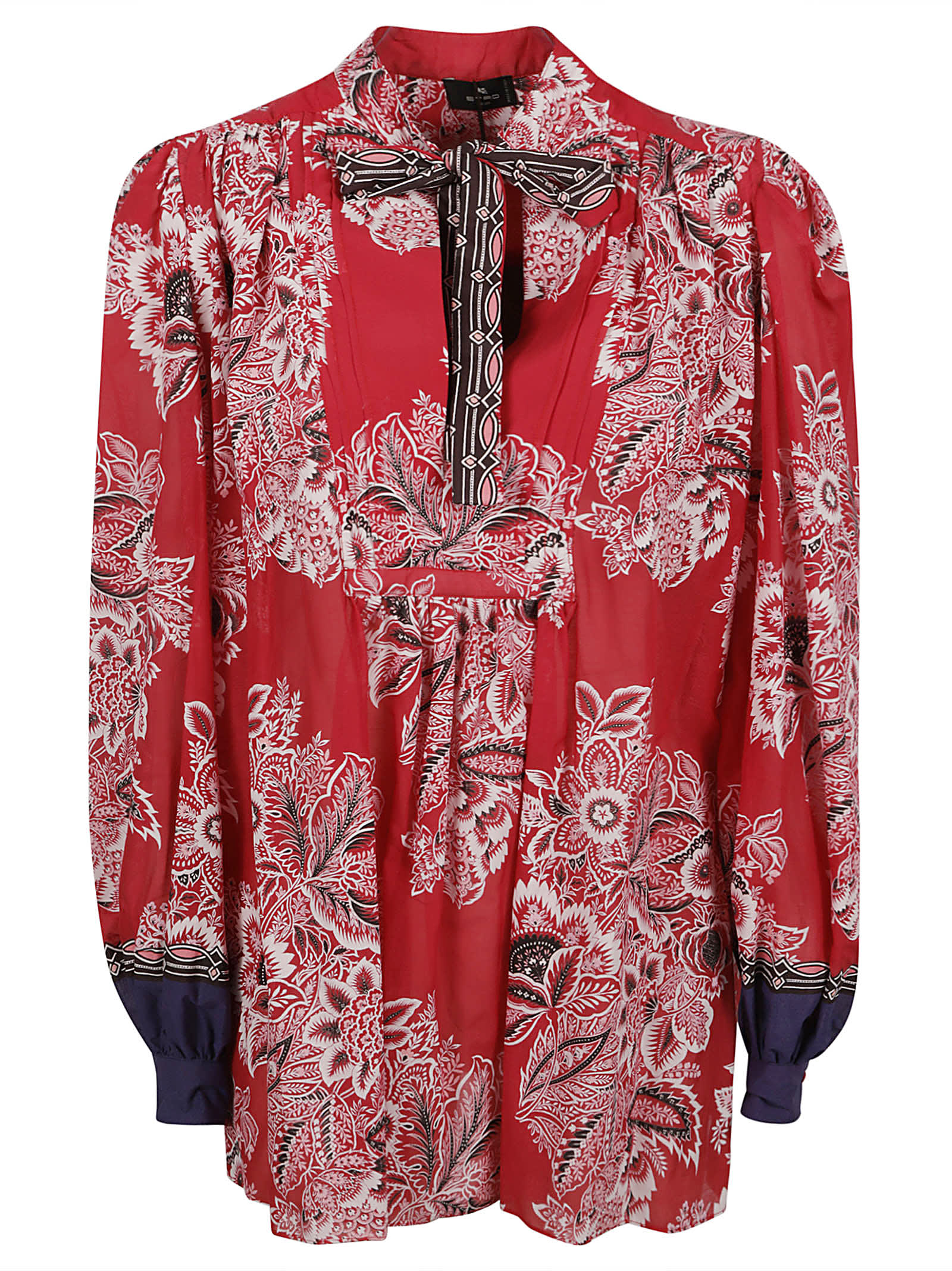 Etro Floral Print Tie-neck Blouse