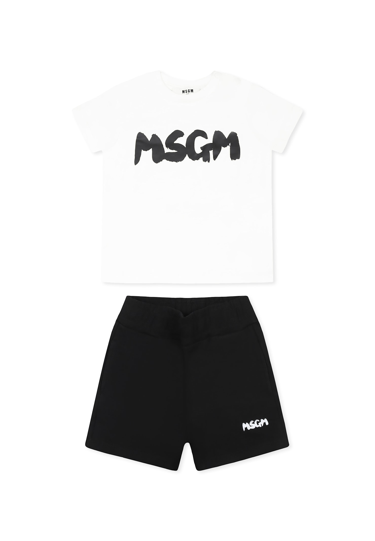MSGM Black Suit For Babykids With Logo