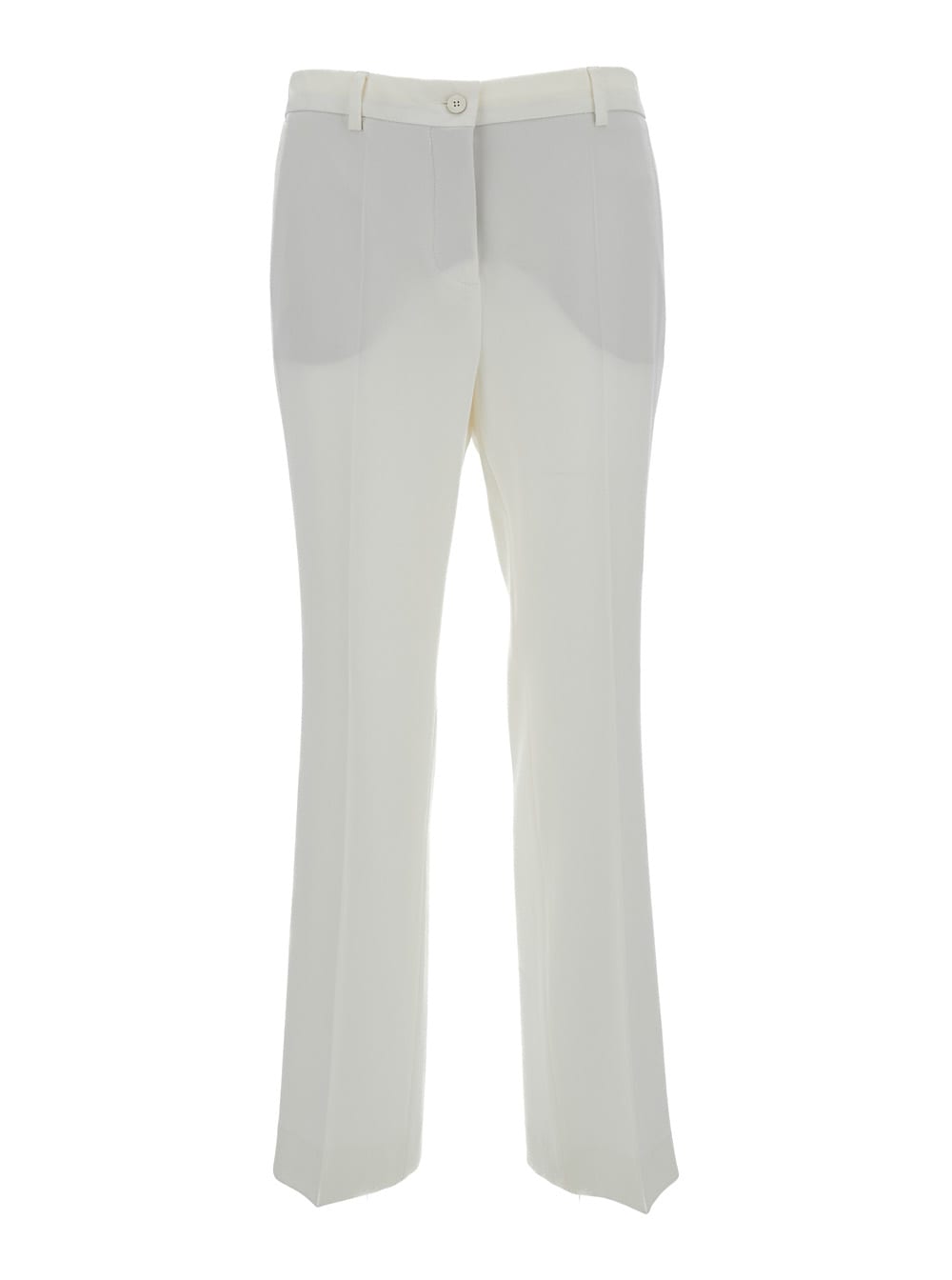 Alberto Biani White Low Waist Flared Trousers In Technical Fabric Woman